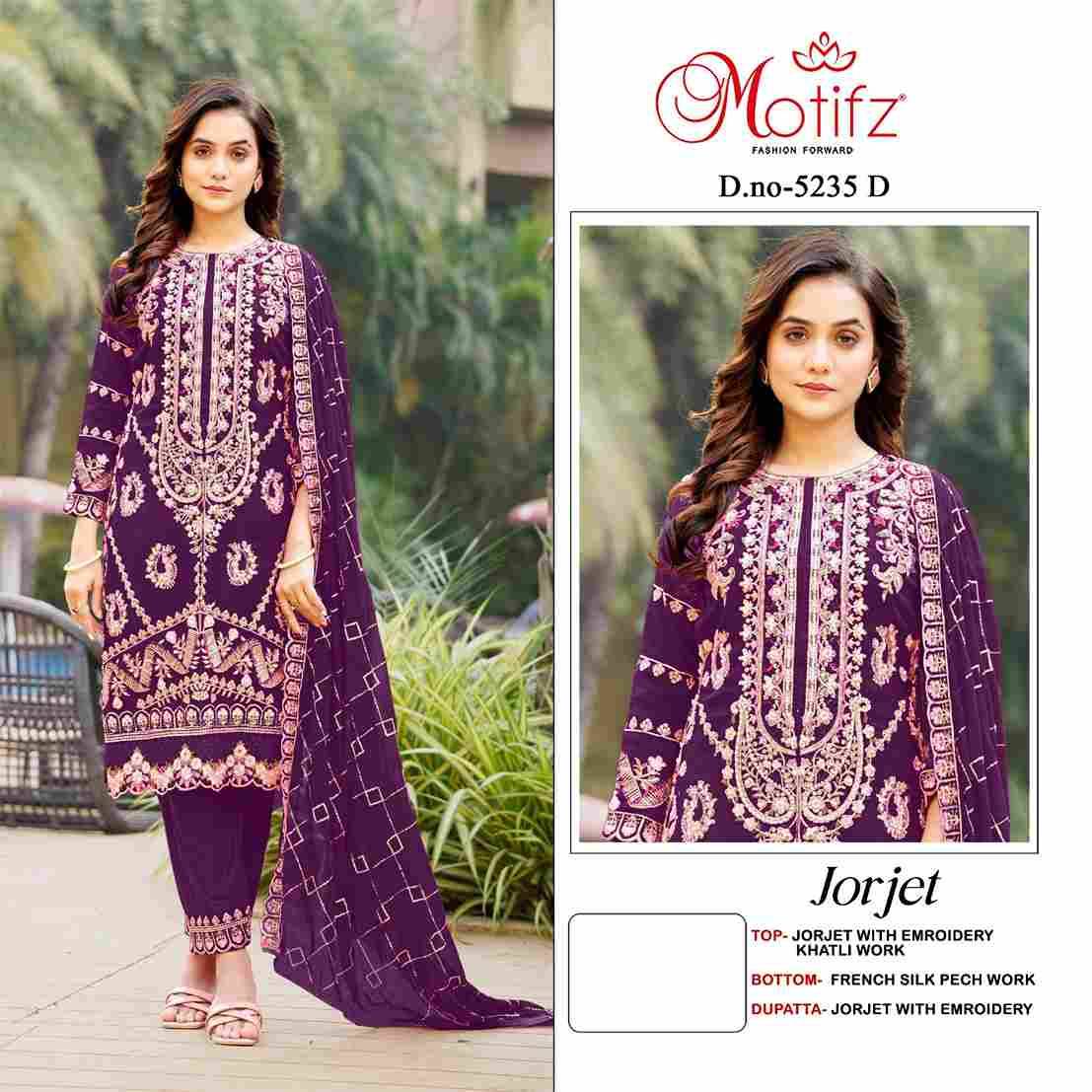 Motifz Hit Design 5235 Colours By Motifz 5235-A To 5235-D Series Beautiful Pakistani Suits Colorful Stylish Fancy Casual Wear & Ethnic Wear Georgette Dresses At Wholesale Price