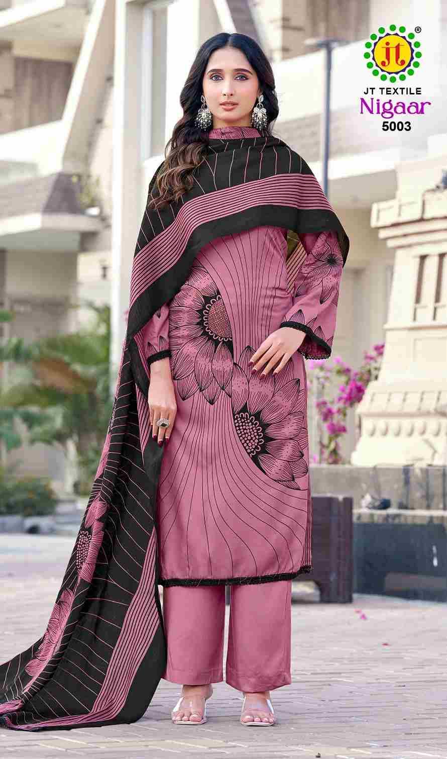 Nigaar Vol-5 By JT 5001 To 5005 Series Beautiful Festive Suits Colorful Stylish Fancy Casual Wear & Ethnic Wear Rayon Dresses At Wholesale Price