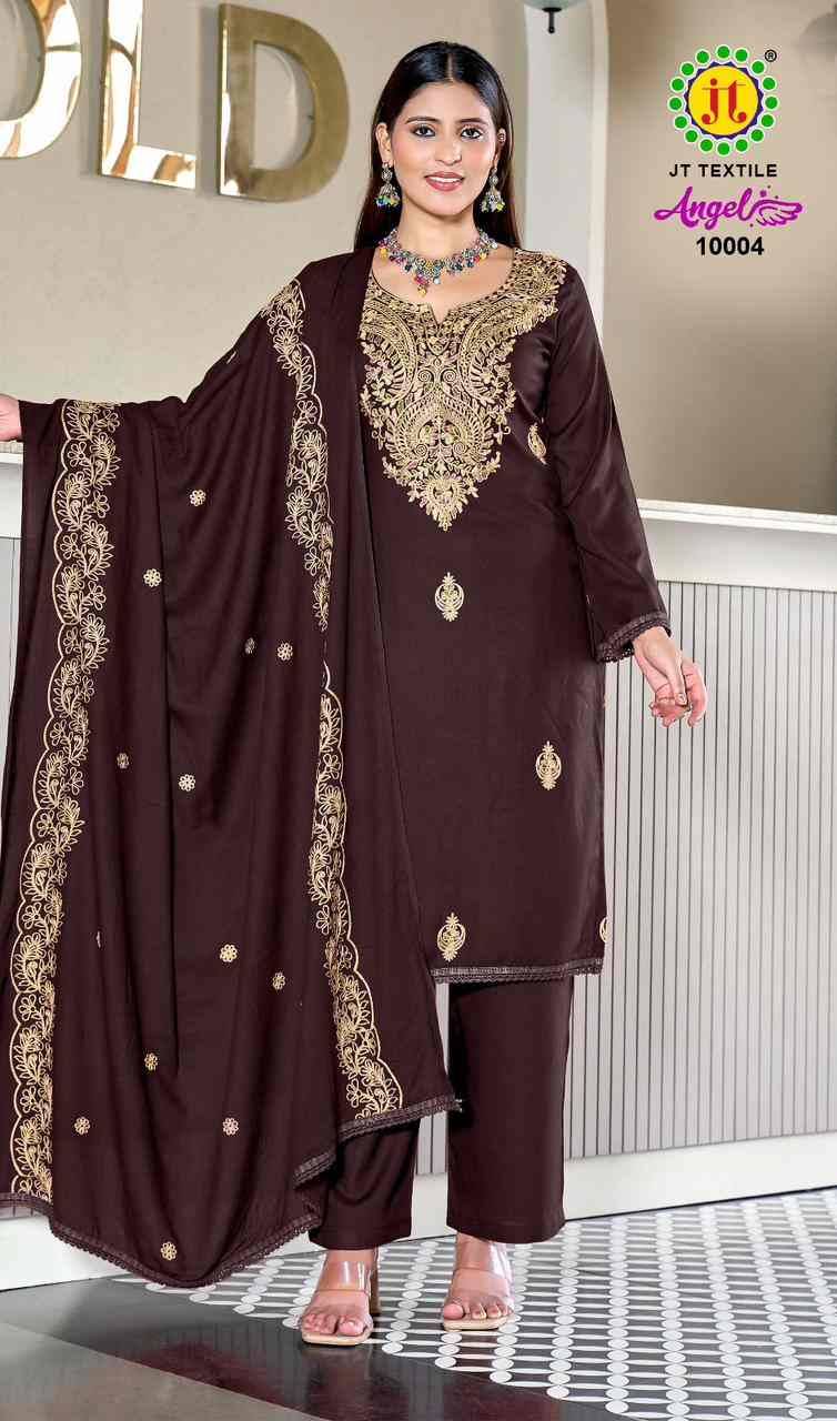 Angel Vol-10 By JT 10001 To 10005 Series Beautiful Festive Suits Colorful Stylish Fancy Casual Wear & Ethnic Wear Rayon Dresses At Wholesale Price