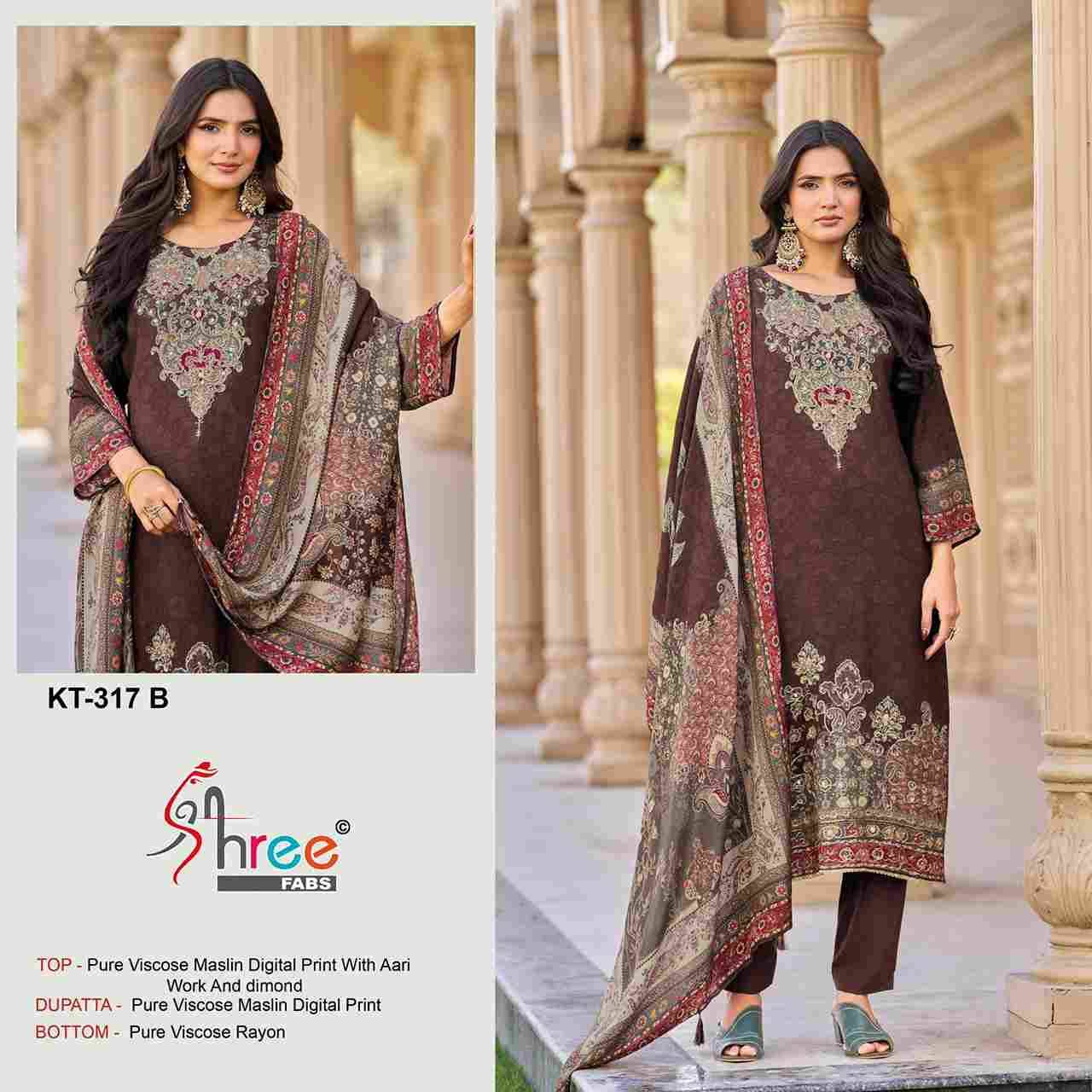 Shree Fabs Hit Design KT-317 Colours By Shree Fabs KT-317-A To KT-317-D Series Designer Pakistani Suits Beautiful Fancy Stylish Colorful Party Wear & Occasional Wear Pure Viscose Muslin Embroidery Dresses At Wholesale Price