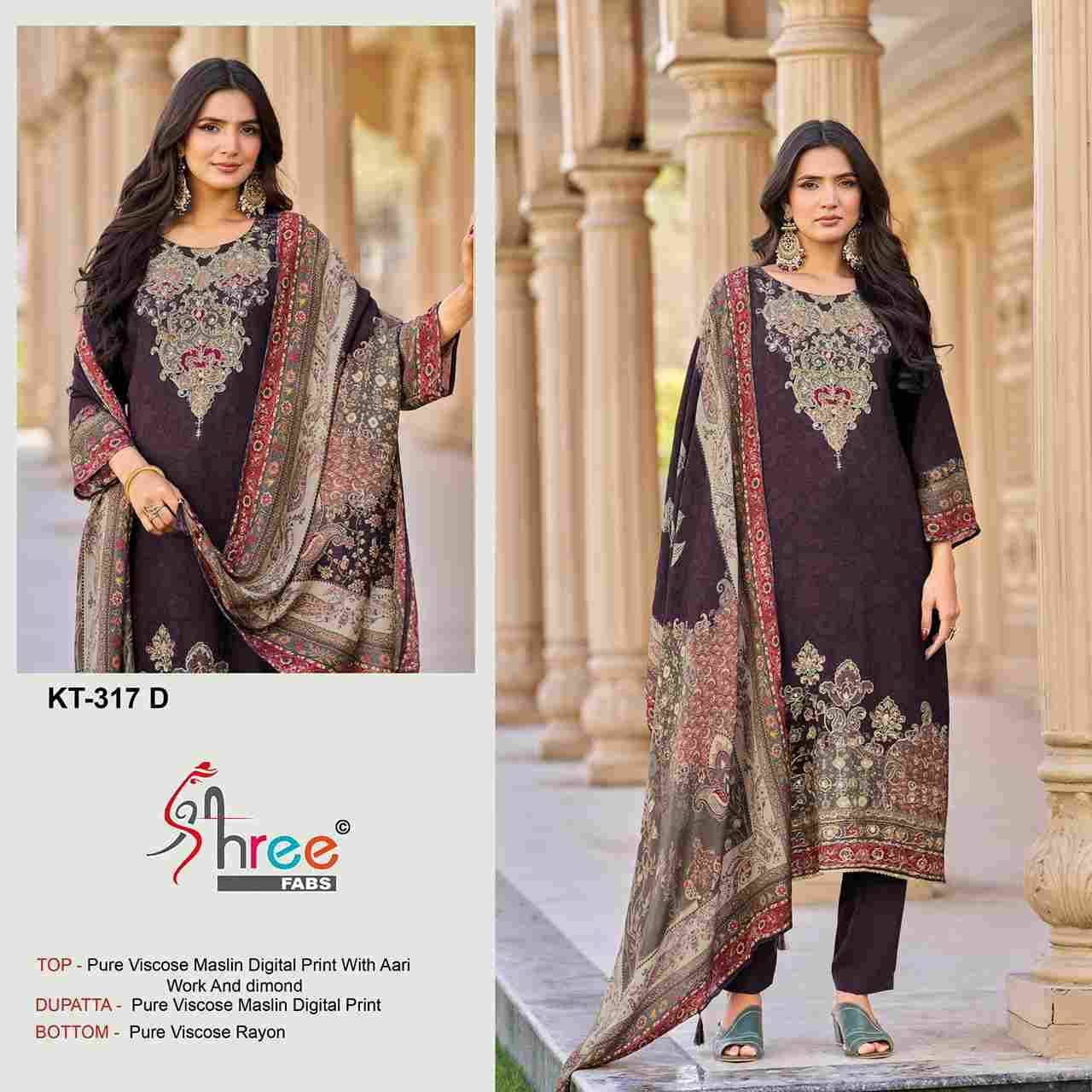 Shree Fabs Hit Design KT-317 Colours By Shree Fabs KT-317-A To KT-317-D Series Designer Pakistani Suits Beautiful Fancy Stylish Colorful Party Wear & Occasional Wear Pure Viscose Muslin Embroidery Dresses At Wholesale Price