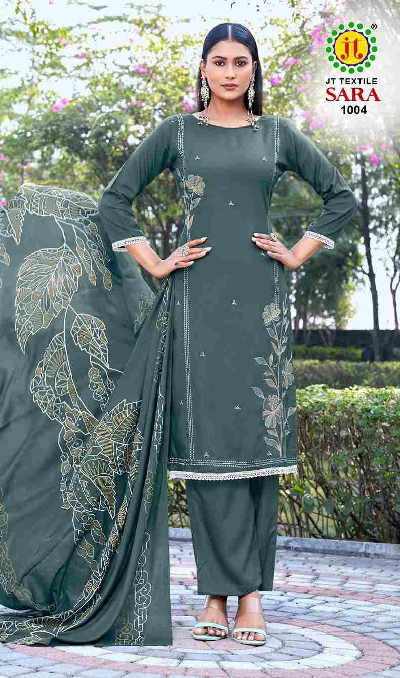 Sara Vol-1 By JT 1001 To 1005 Series Beautiful Festive Suits Colorful Stylish Fancy Casual Wear & Ethnic Wear Rayon Dresses At Wholesale Price