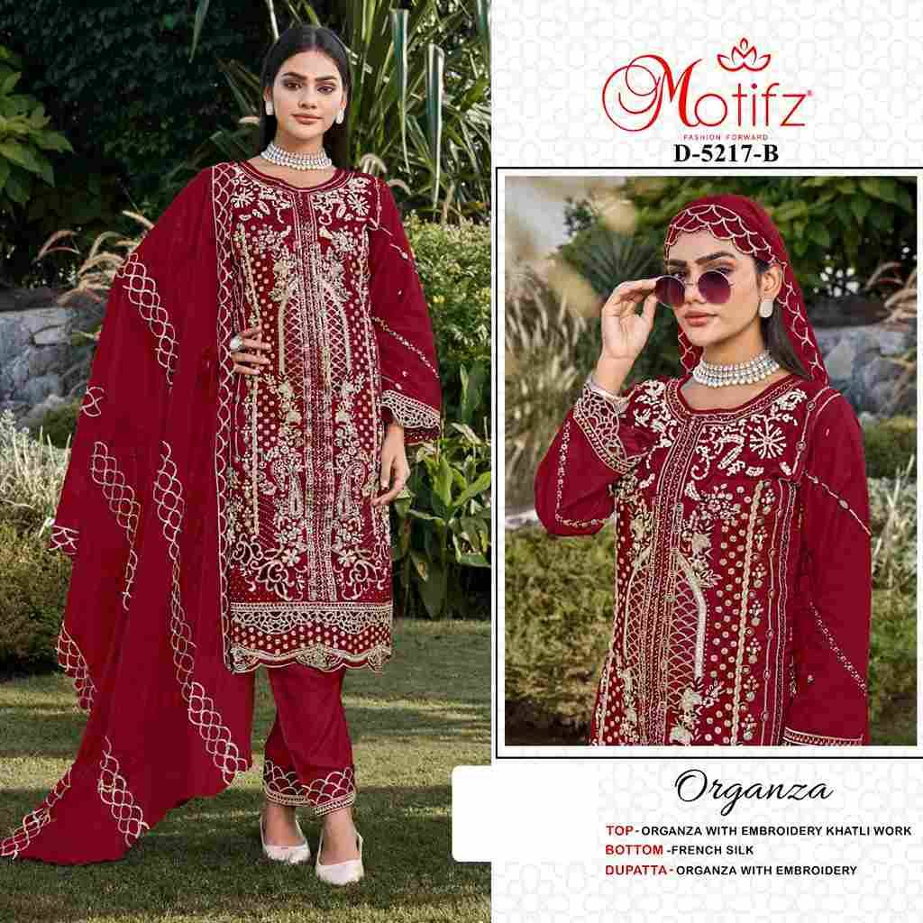 Motifz Hit Design 5217 Colours By Motifz 5217-A To 5217-D Series Beautiful Pakistani Suits Colorful Stylish Fancy Casual Wear & Ethnic Wear Organza Dresses At Wholesale Price