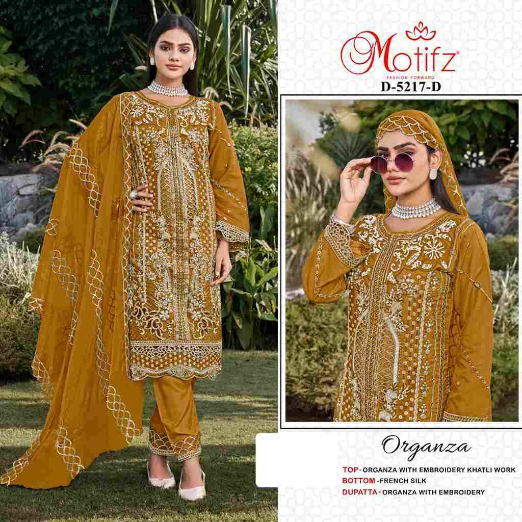 Motifz Hit Design 5217 Colours By Motifz 5217-A To 5217-D Series Beautiful Pakistani Suits Colorful Stylish Fancy Casual Wear & Ethnic Wear Organza Dresses At Wholesale Price