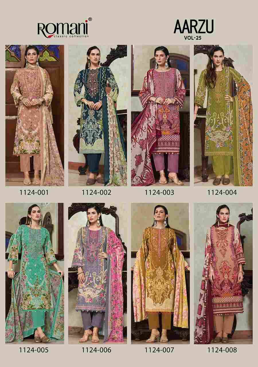 Aarzu Vol-25 By Romani 1124-001 To 1124-008 Series Beautiful Festive Suits Stylish Fancy Colorful Casual Wear & Ethnic Wear Soft Cotton Print Dresses At Wholesale Price