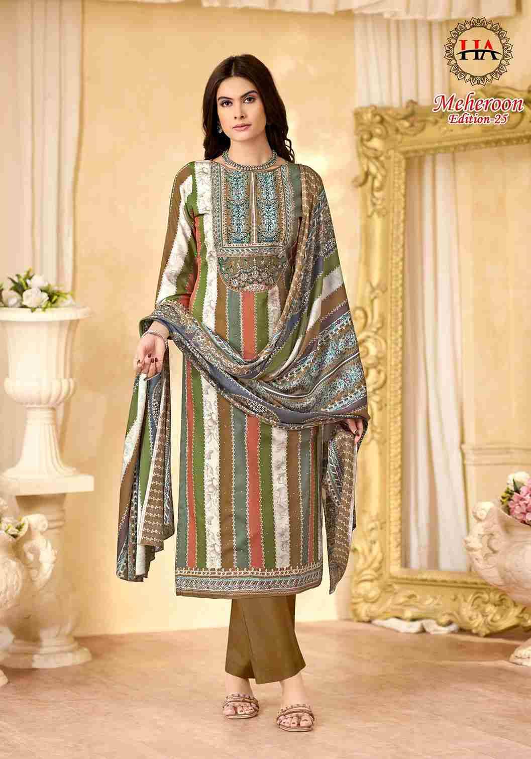 Meheroon Vol-25 By Harshit Fashion Hub 2202-1013-01 To 2202-1013-06 Series Beautiful Festive Suits Stylish Fancy Colorful Casual Wear & Ethnic Wear Pure Viscose Rayon Dresses At Wholesale Price