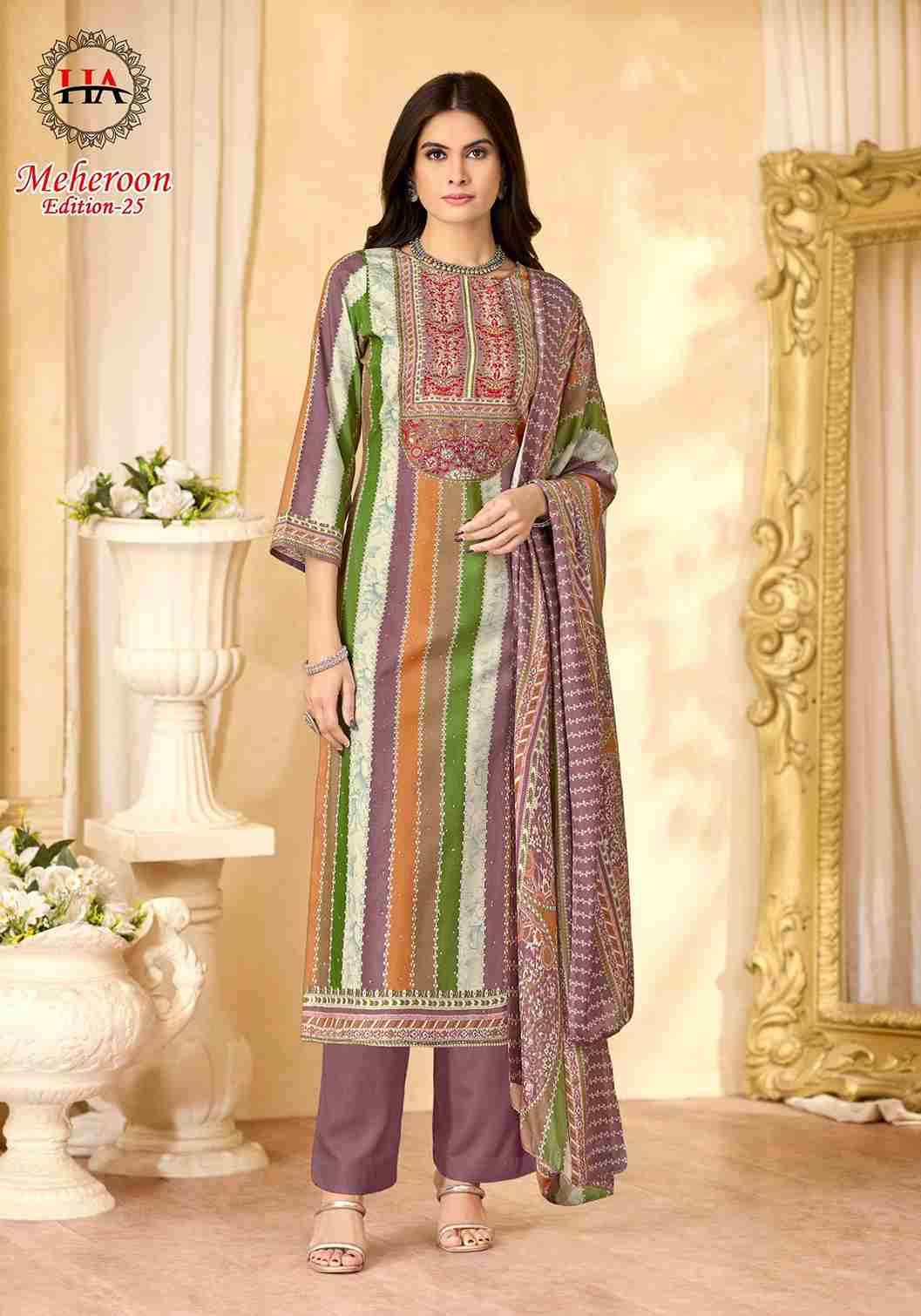 Meheroon Vol-25 By Harshit Fashion Hub 2202-1013-01 To 2202-1013-06 Series Beautiful Festive Suits Stylish Fancy Colorful Casual Wear & Ethnic Wear Pure Viscose Rayon Dresses At Wholesale Price