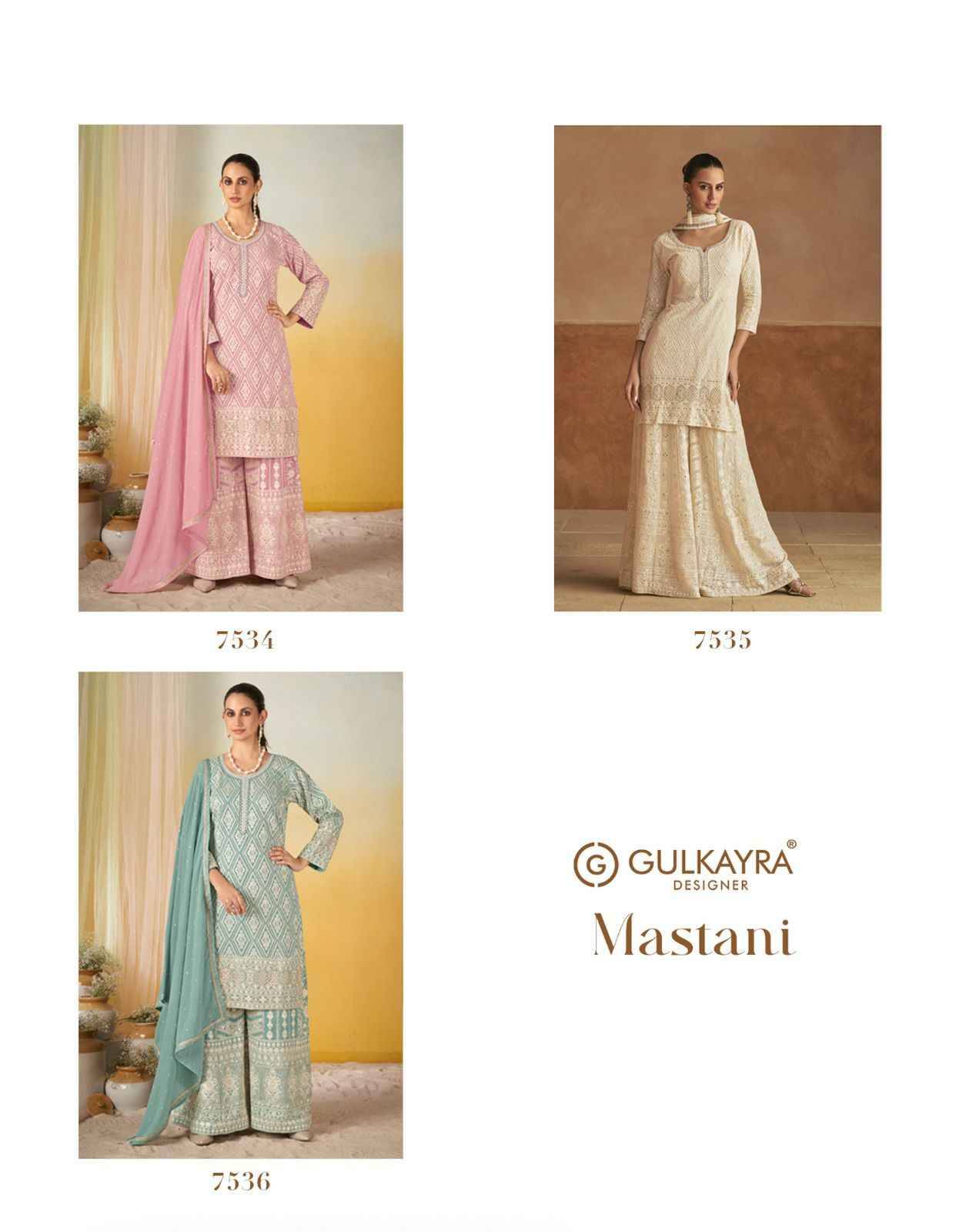 Mastani By Gulkayra Designer 7534 To 7536 Series Beautiful Festive Suits Colorful Stylish Fancy Casual Wear & Ethnic Wear Georgette Dresses At Wholesale Price