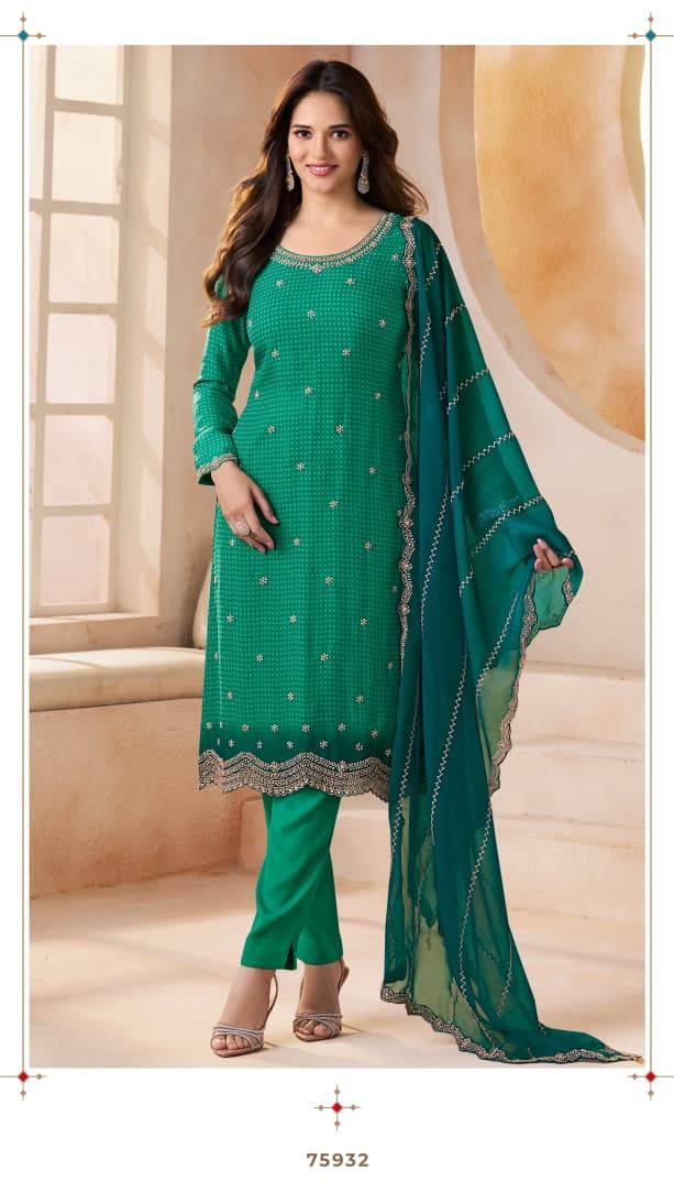 Mishka By Kuleesh 75931 To 75934 Series Designer Festive Suits Collection Beautiful Stylish Fancy Colorful Party Wear & Occasional Wear Chiffon Organza Dresses At Wholesale Price