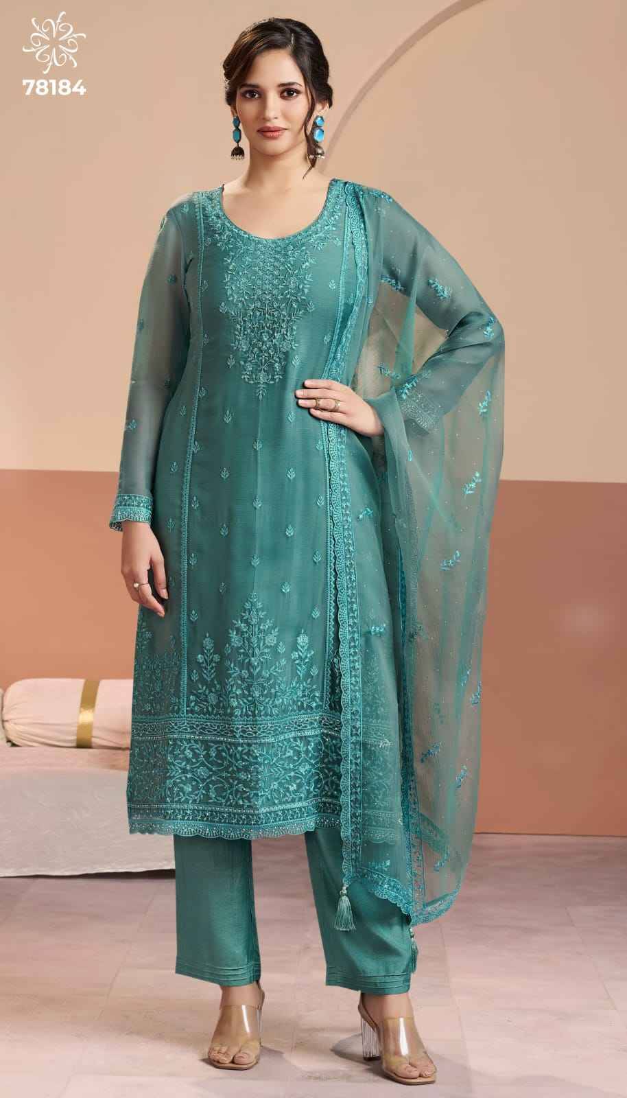 Inayyah By Kuleesh 78181 To 78185 Series Designer Festive Suits Collection Beautiful Stylish Fancy Colorful Party Wear & Occasional Wear Premium Organza Chiffon Dresses At Wholesale Price