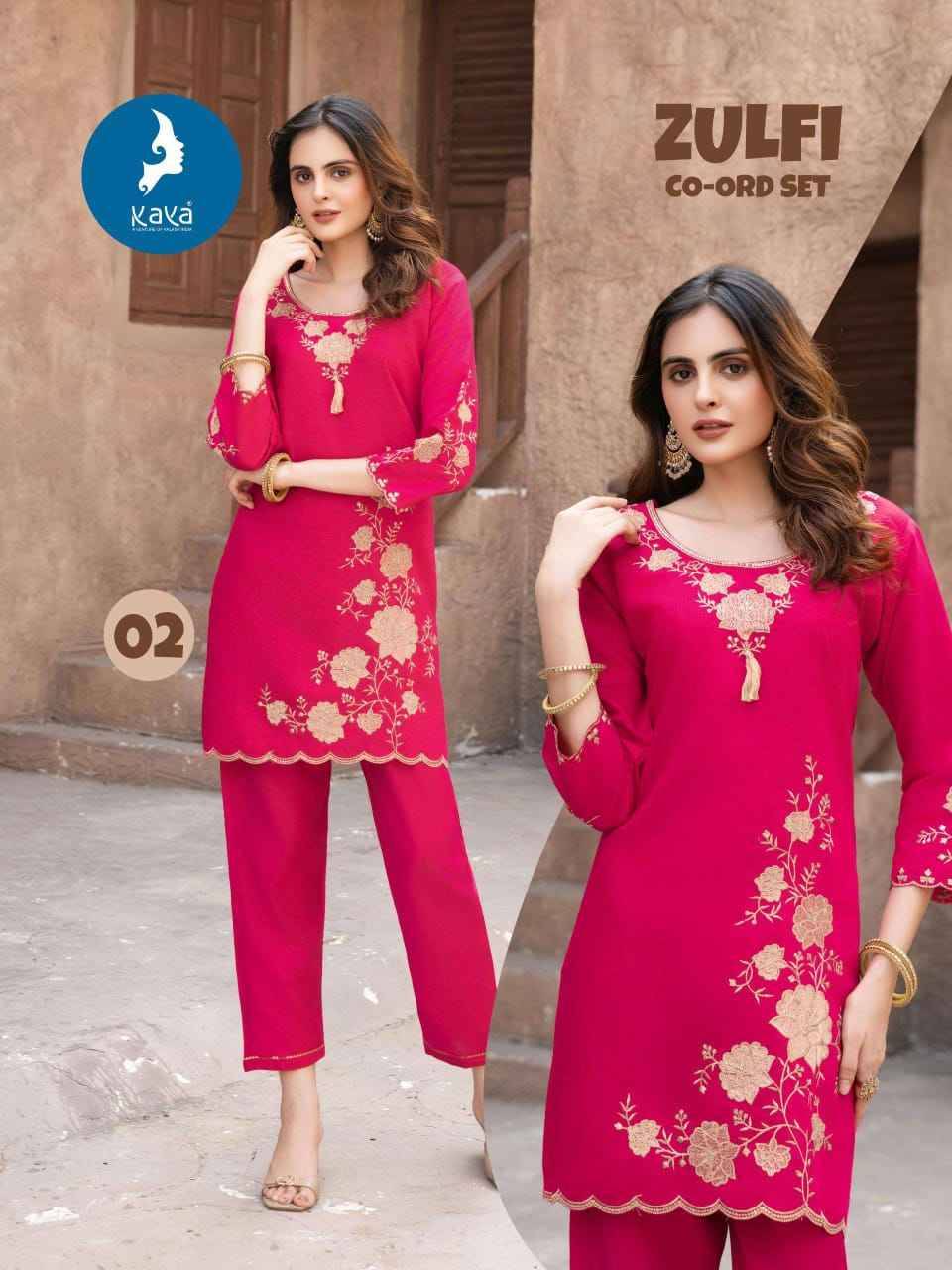 Zulfi By Kaya 01 To 06 Series Designer Stylish Fancy Colorful Beautiful Party Wear & Ethnic Wear Collection Vertican Co-Ord At Wholesale Price