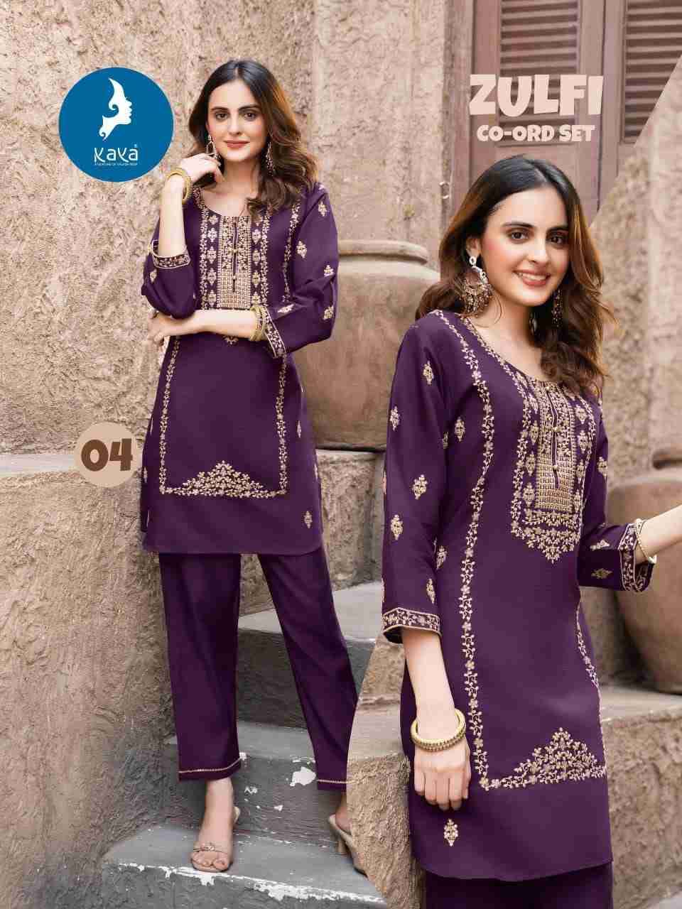 Zulfi By Kaya 01 To 06 Series Designer Stylish Fancy Colorful Beautiful Party Wear & Ethnic Wear Collection Vertican Co-Ord At Wholesale Price