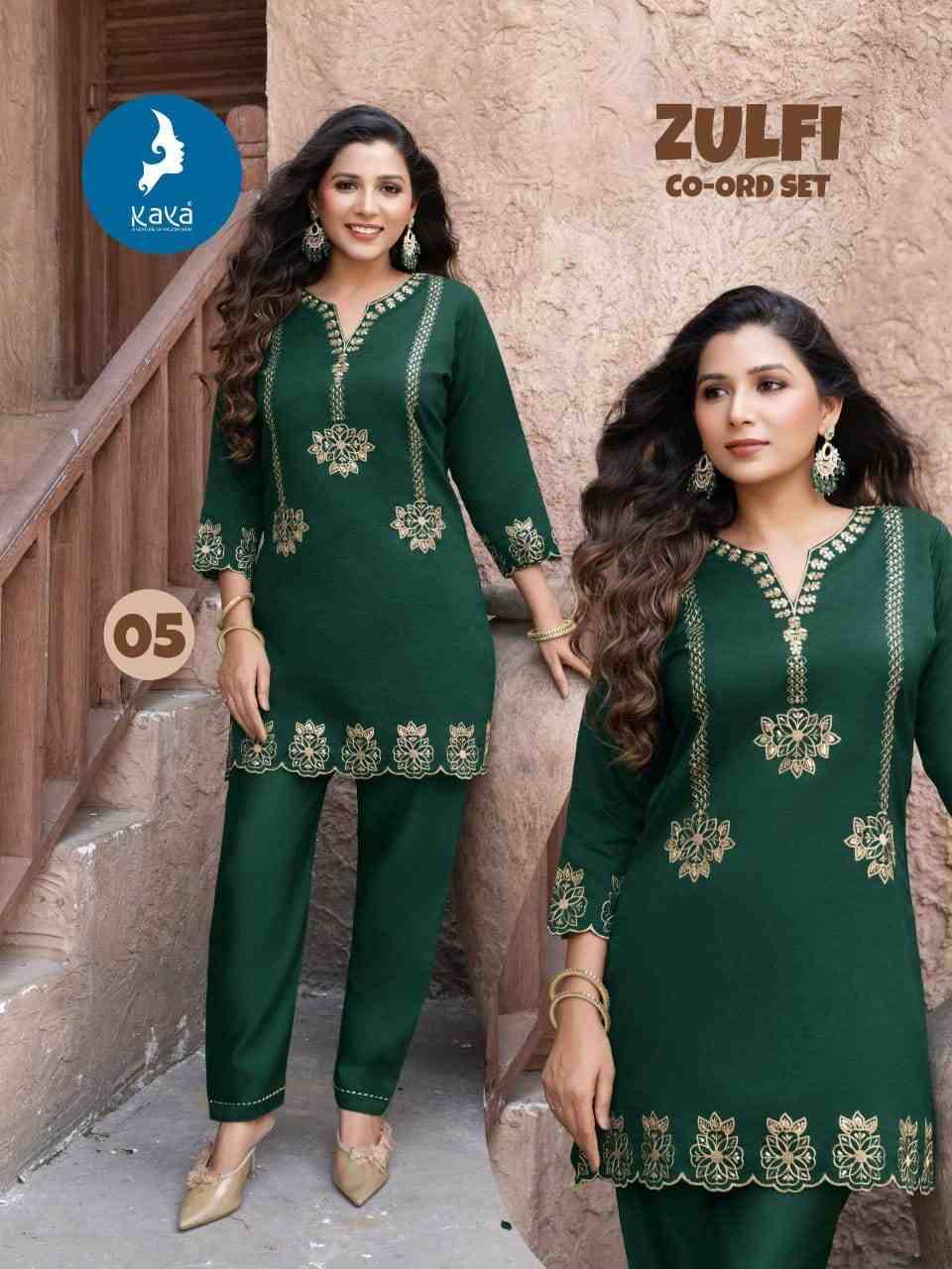 Zulfi By Kaya 01 To 06 Series Designer Stylish Fancy Colorful Beautiful Party Wear & Ethnic Wear Collection Vertican Co-Ord At Wholesale Price