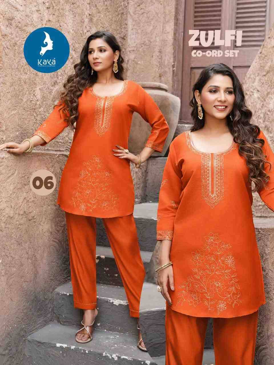 Zulfi By Kaya 01 To 06 Series Designer Stylish Fancy Colorful Beautiful Party Wear & Ethnic Wear Collection Vertican Co-Ord At Wholesale Price