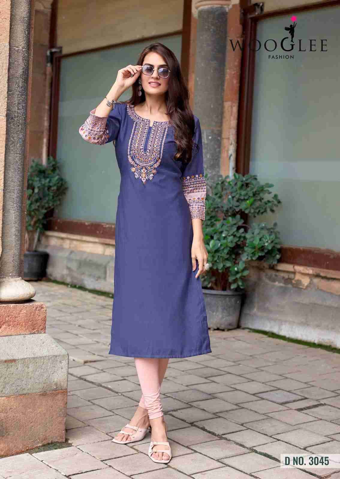 Salonee Vol-9 By Wooglee 3042 To 3047 Series Designer Stylish Fancy Colorful Beautiful Party Wear & Ethnic Wear Collection Rayon With Work Kurtis At Wholesale Price