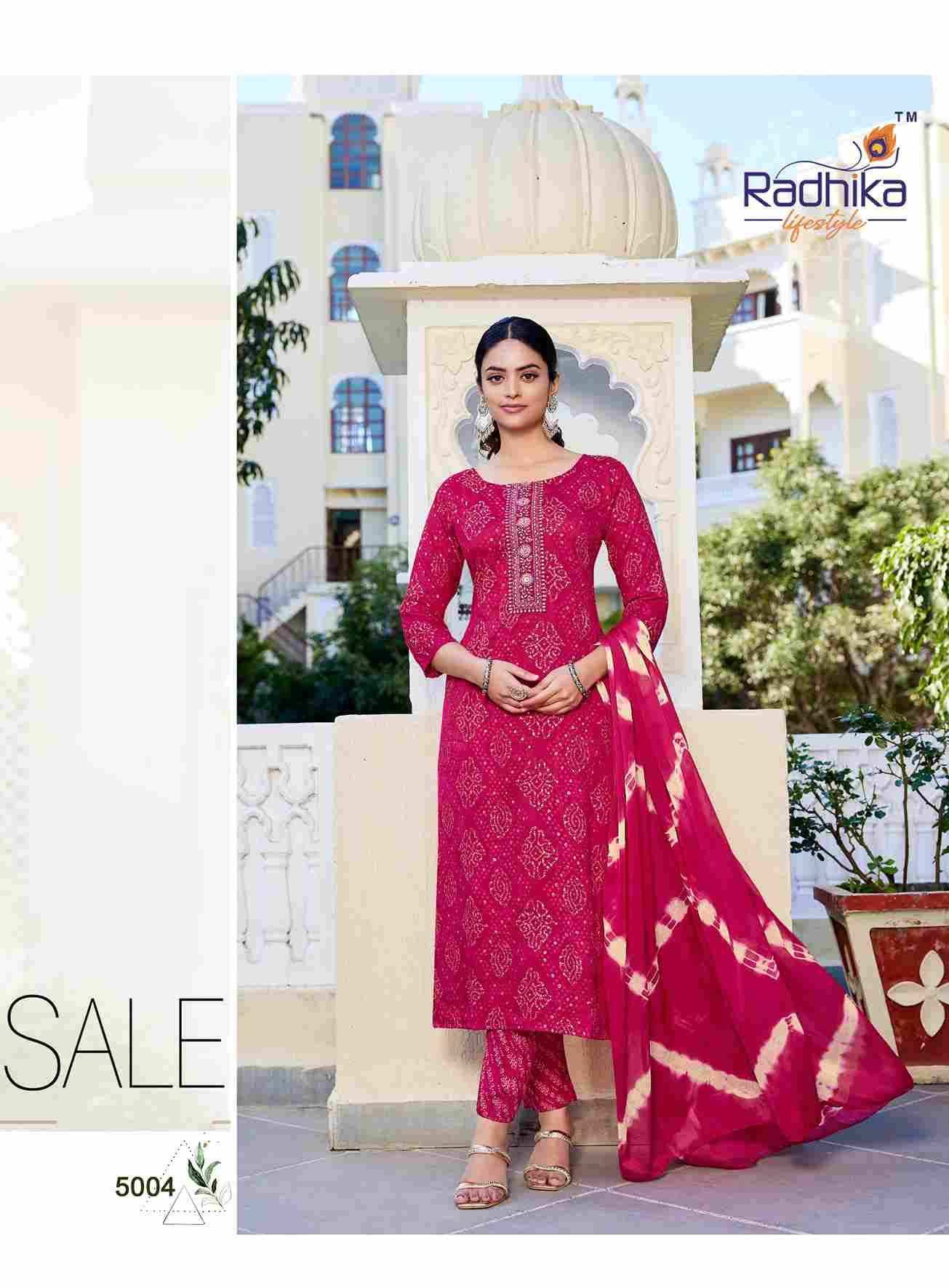 Siri Vol-5 By Radhika Lifestyle 5001 To 5008 Series Beautiful Festive Suits Colorful Stylish Fancy Casual Wear & Ethnic Wear Rayon Print With Work Dresses At Wholesale Price