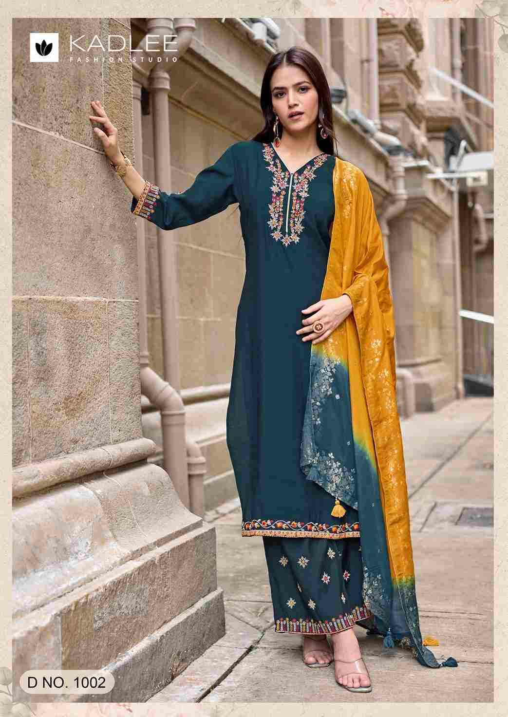Indriya By Kadlee 1001 To 1006 Series Beautiful Stylish Festive Suits Fancy Colorful Casual Wear & Ethnic Wear & Ready To Wear Heavy Rayon Dresses At Wholesale Price