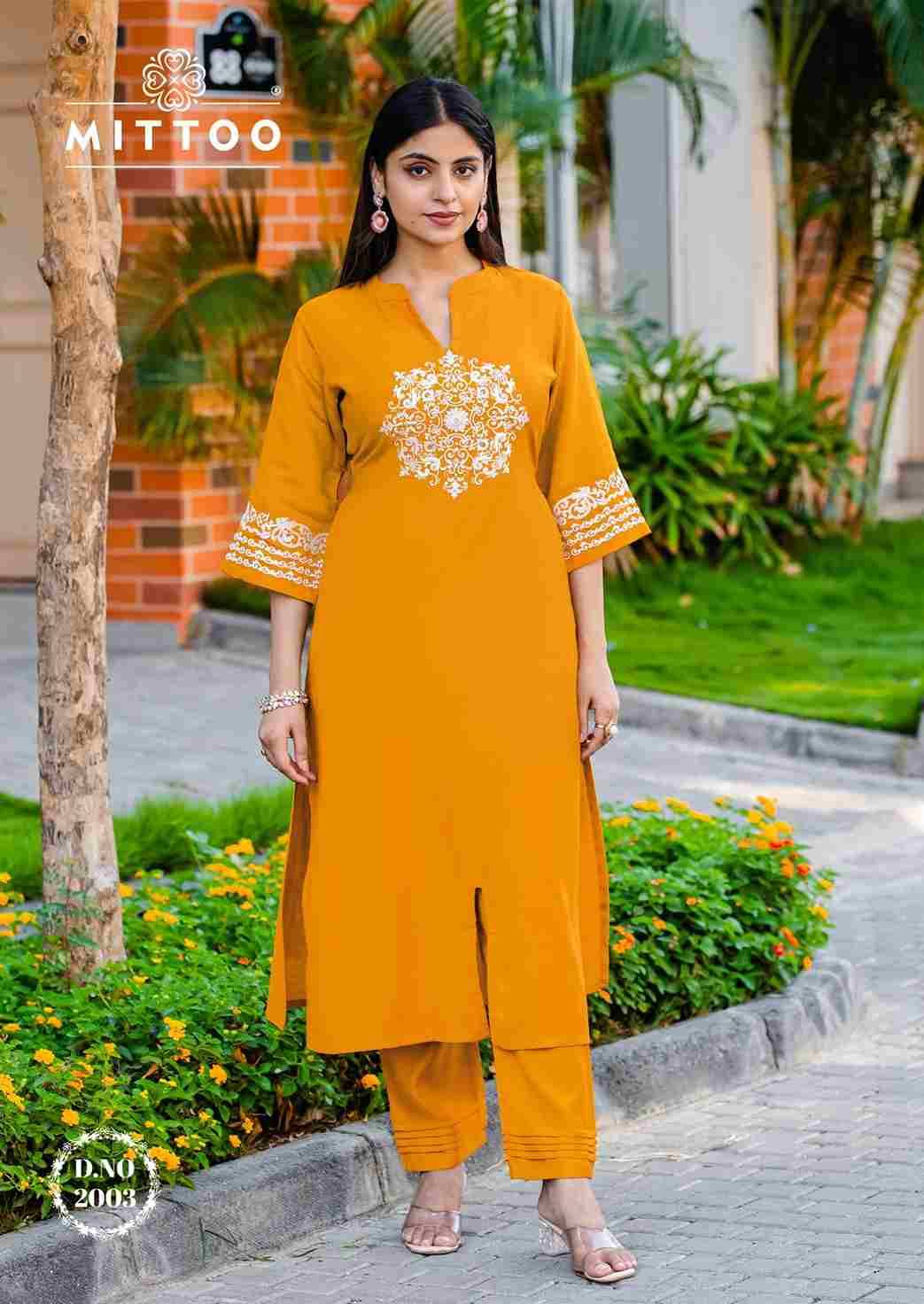 Samyaa By Mittoo 2001 To 2006 Series Designer Stylish Fancy Colorful Beautiful Party Wear & Ethnic Wear Collection Viscose Print Kurtis With Bottom At Wholesale Price