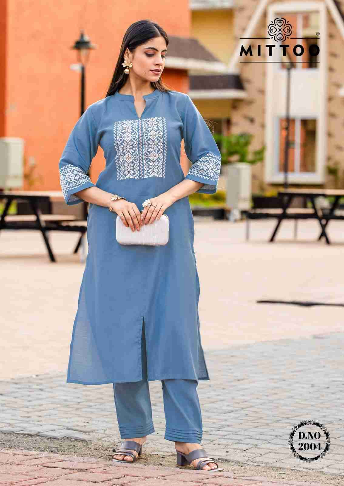 Samyaa By Mittoo 2001 To 2006 Series Designer Stylish Fancy Colorful Beautiful Party Wear & Ethnic Wear Collection Viscose Print Kurtis With Bottom At Wholesale Price