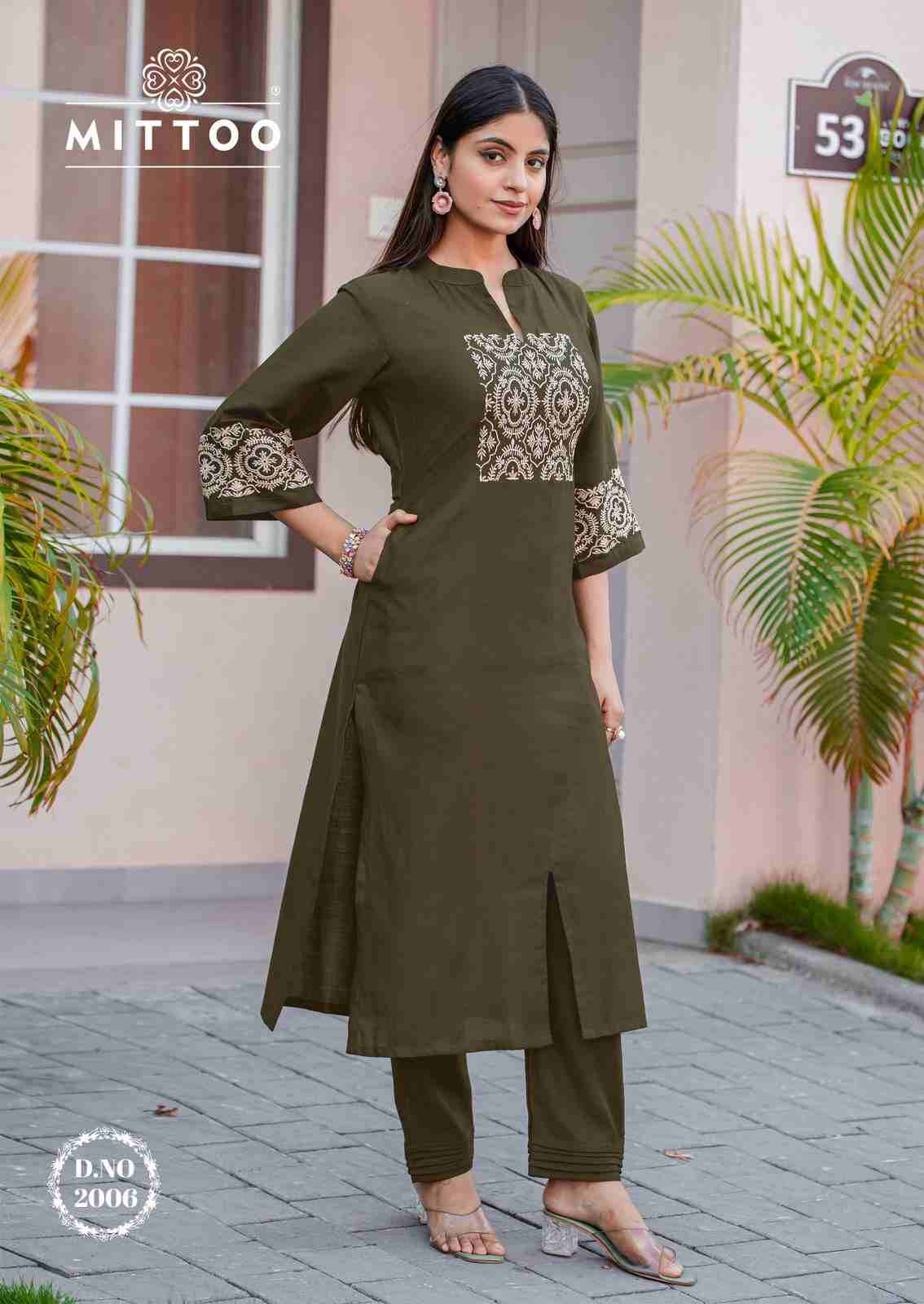Samyaa By Mittoo 2001 To 2006 Series Designer Stylish Fancy Colorful Beautiful Party Wear & Ethnic Wear Collection Viscose Print Kurtis With Bottom At Wholesale Price