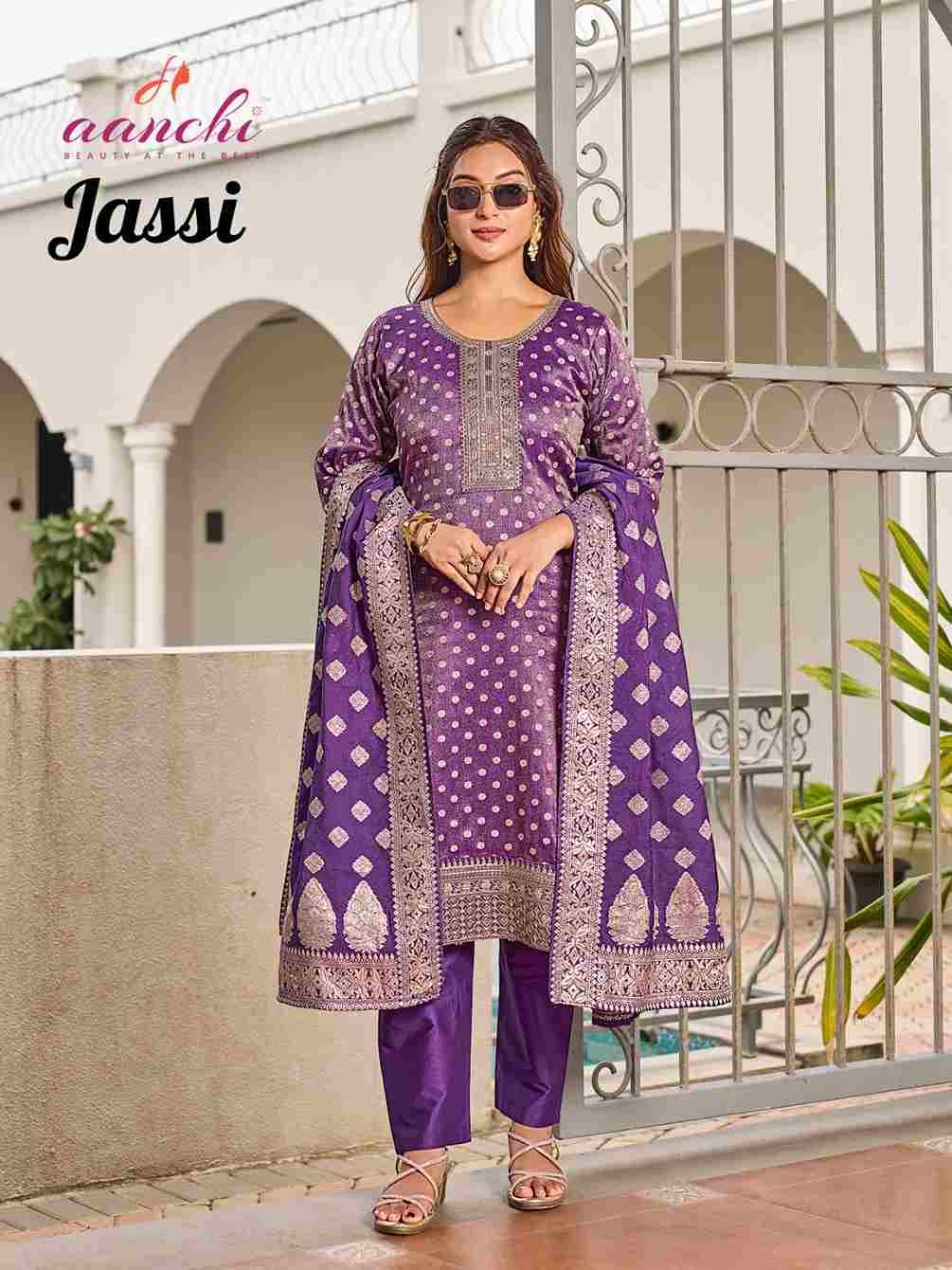 Jassi By Aanchi 01 To 03 Series Beautiful Stylish Festive Suits Fancy Colorful Casual Wear & Ethnic Wear & Ready To Wear Shimmer Dresses At Wholesale Price