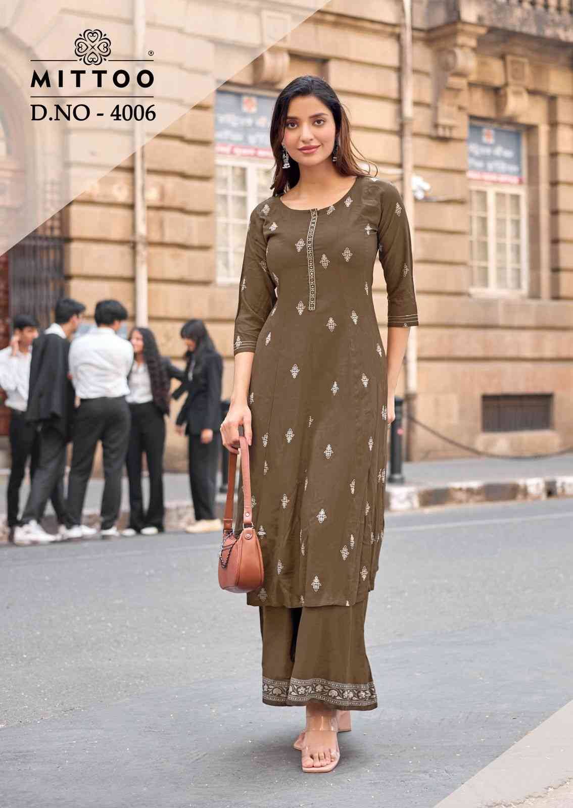 Toral Vol-2 By Mittoo 4006 To 4010 Series Designer Stylish Fancy Colorful Beautiful Party Wear & Ethnic Wear Collection Rayon Print Kurtis With Bottom At Wholesale Price