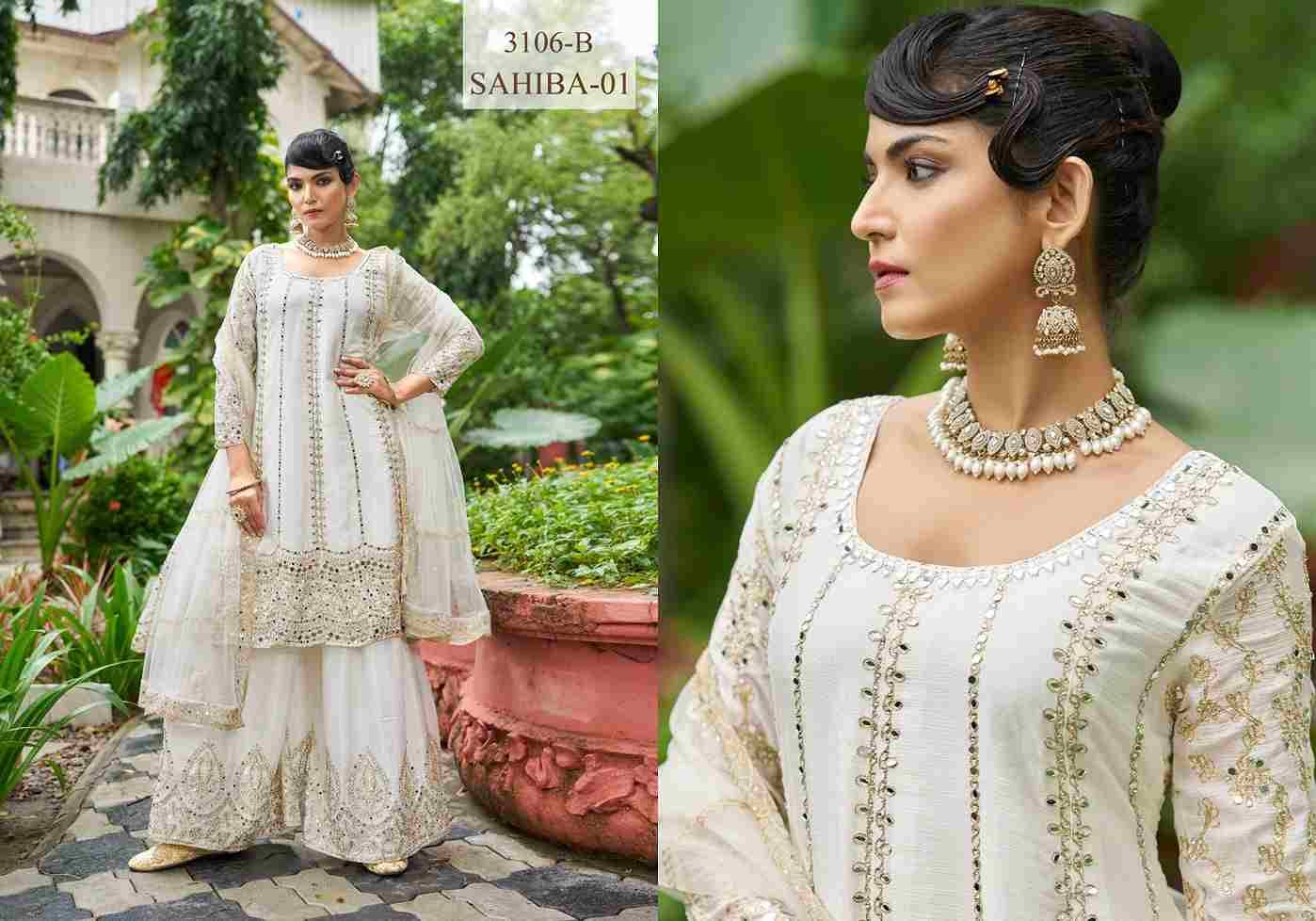 Sahiba Vol-1 By Senhora Dresses 3106-A To 3106-G Series Beautiful Stylish Sharara Suits Fancy Colorful Casual Wear & Ethnic Wear & Ready To Wear Heavy Chinnon Dresses At Wholesale Price