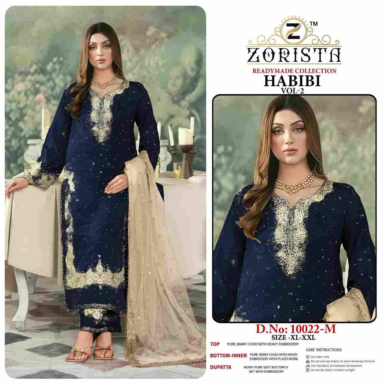 Habibi Vol-3 By Zorista 10022-L To 10022-O Series Designer Pakistani Suits Beautiful Fancy Stylish Colorful Party Wear & Occasional Wear Jimmy Choo With Embroidery Dresses At Wholesale Price