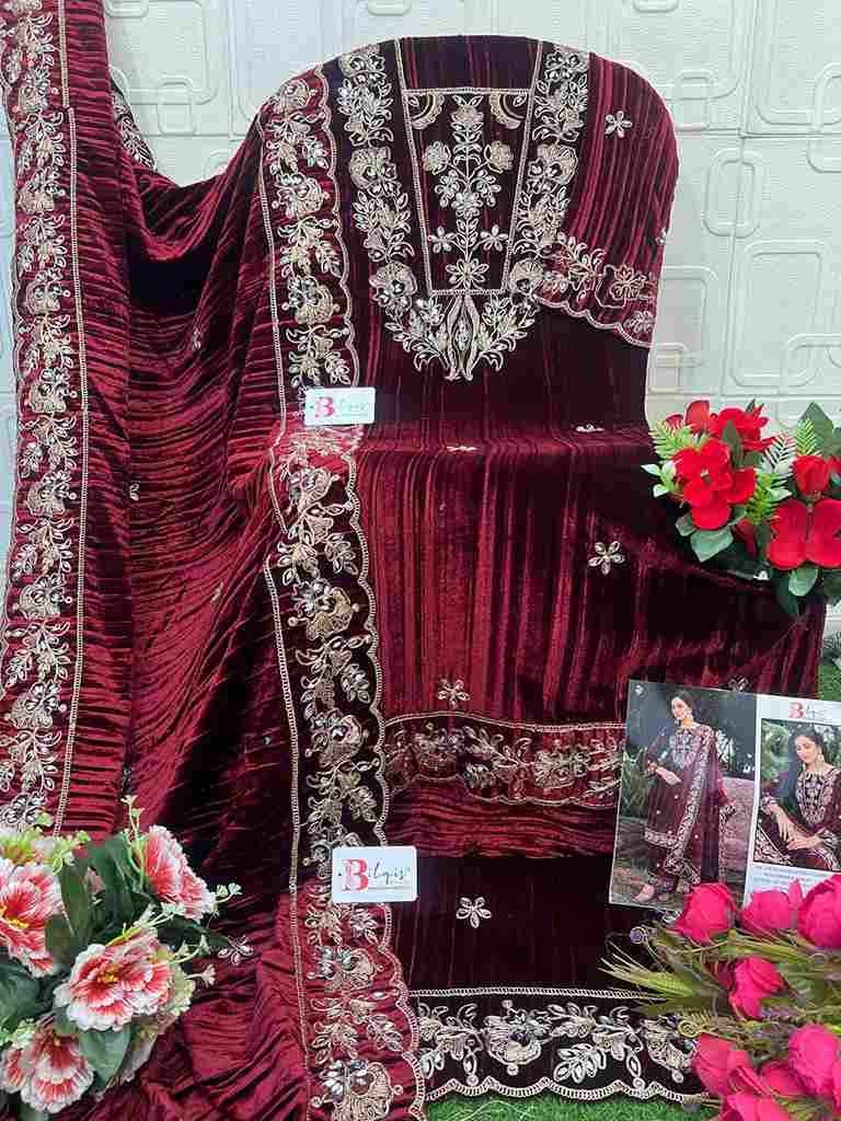 Bilqis 240 Colours By Bilqis 240-A To 240-D Series Beautiful Pakistani Suits Stylish Fancy Colorful Party Wear & Occasional Wear Velvet Embroidery Dresses At Wholesale Price