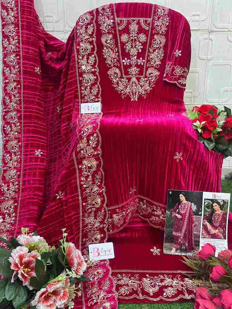 Bilqis 240 Colours By Bilqis 240-A To 240-D Series Beautiful Pakistani Suits Stylish Fancy Colorful Party Wear & Occasional Wear Velvet Embroidery Dresses At Wholesale Price