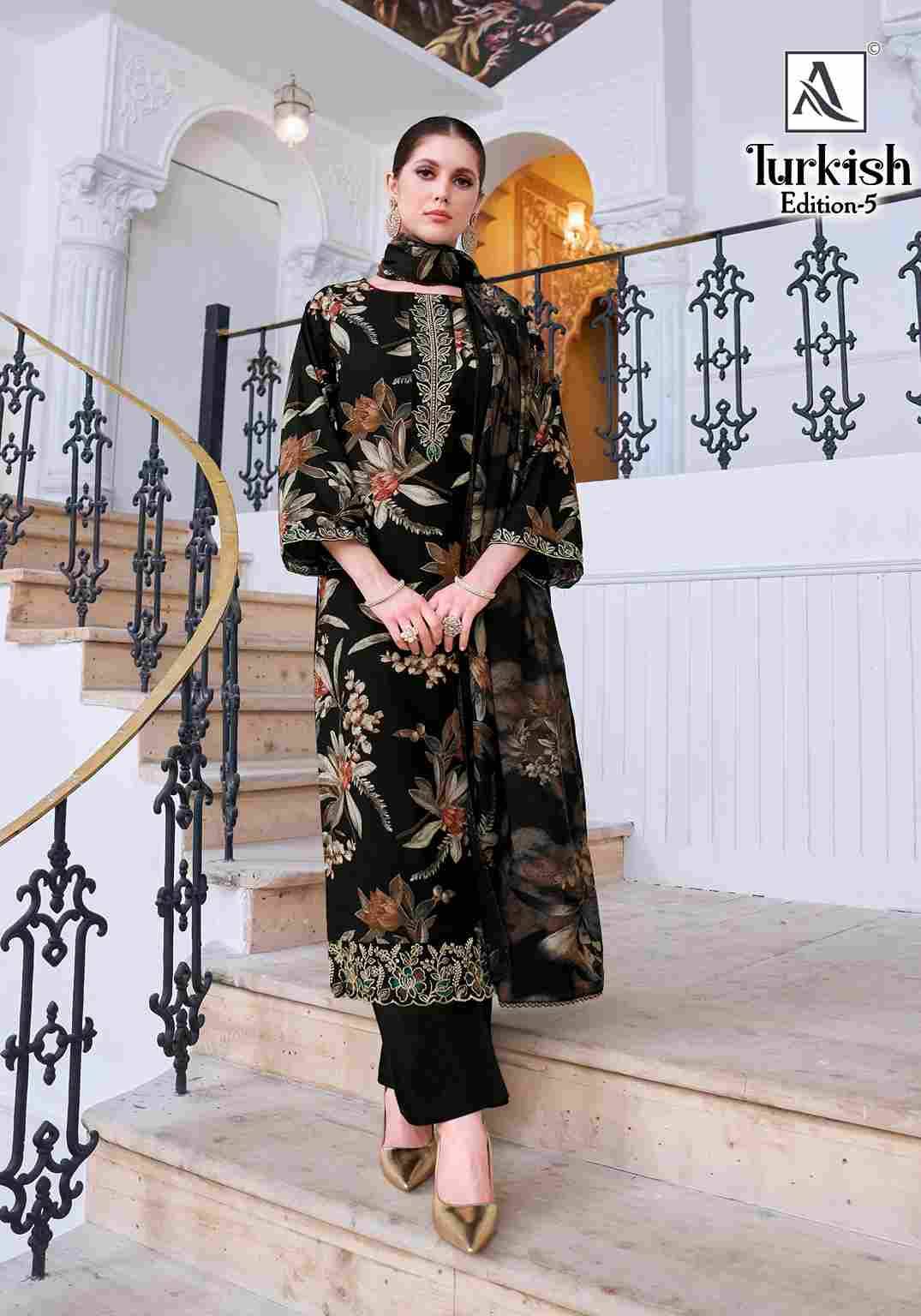 Turkish Vol-5 By Alok Suit 2203-1016-01 To 2203-1016-06 Series Beautiful Festive Suits Colorful Stylish Fancy Casual Wear & Ethnic Wear Viscose Rayon Dresses At Wholesale Price