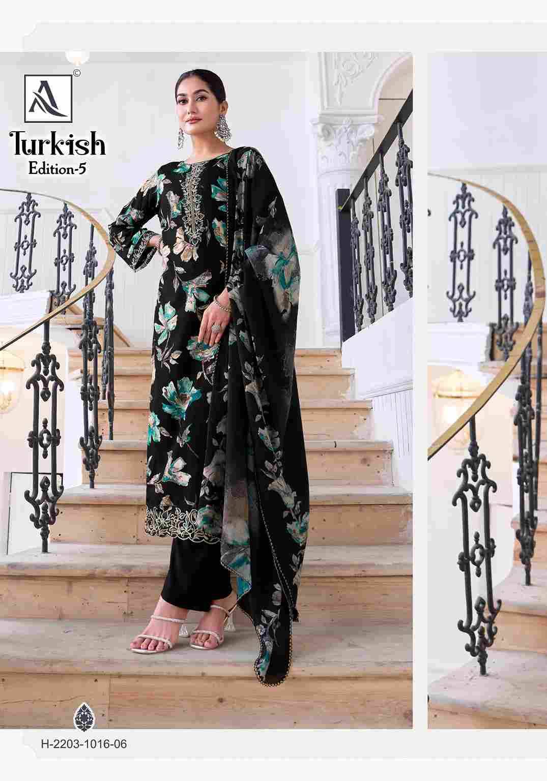 Turkish Vol-5 By Alok Suit 2203-1016-01 To 2203-1016-06 Series Beautiful Festive Suits Colorful Stylish Fancy Casual Wear & Ethnic Wear Viscose Rayon Dresses At Wholesale Price