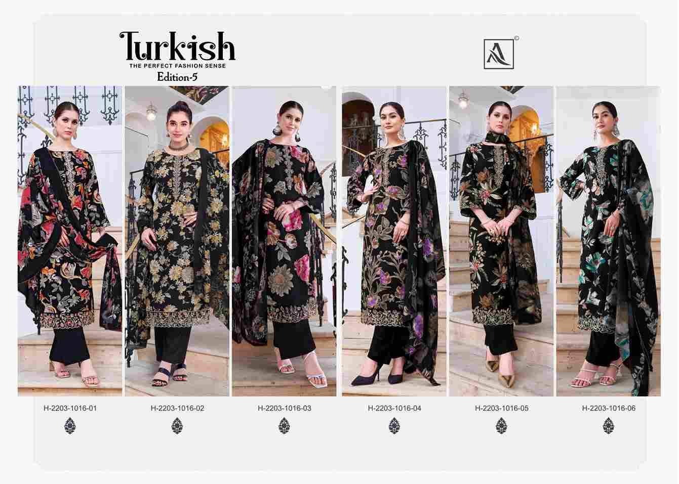 Turkish Vol-5 By Alok Suit 2203-1016-01 To 2203-1016-06 Series Beautiful Festive Suits Colorful Stylish Fancy Casual Wear & Ethnic Wear Viscose Rayon Dresses At Wholesale Price