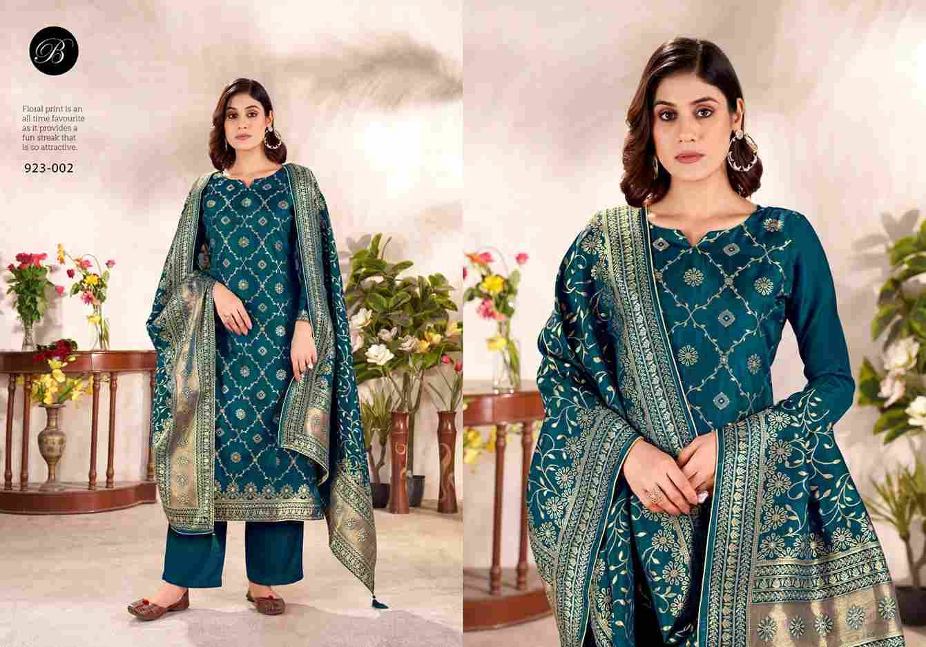 Rumi By Belliza 923-001 To 923-004 Series Beautiful Stylish Festive Suits Fancy Colorful Casual Wear & Ethnic Wear & Ready To Wear Pure Viscose Silk Jacquard Print Dresses At Wholesale Price
