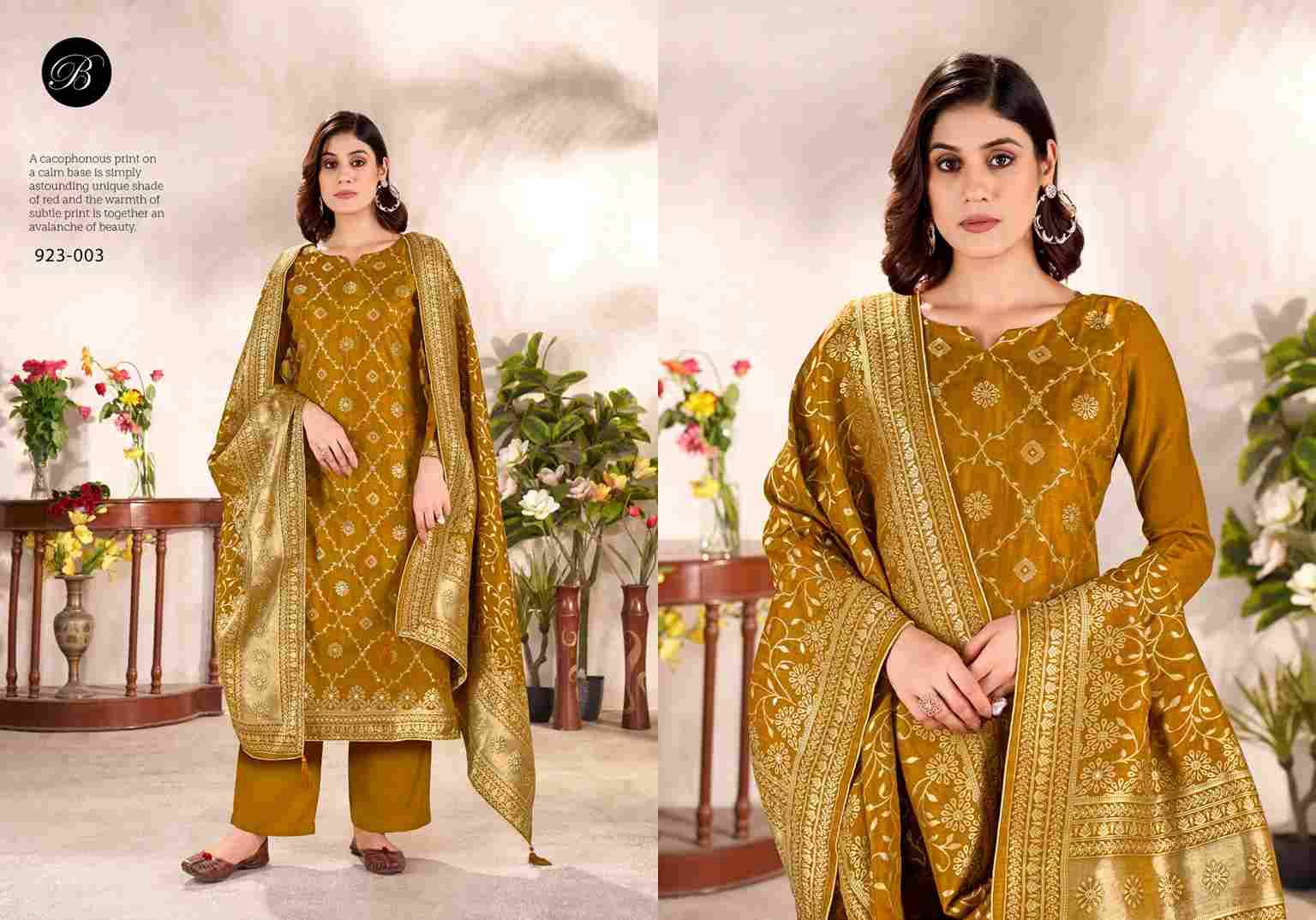Rumi By Belliza 923-001 To 923-004 Series Beautiful Stylish Festive Suits Fancy Colorful Casual Wear & Ethnic Wear & Ready To Wear Pure Viscose Silk Jacquard Print Dresses At Wholesale Price