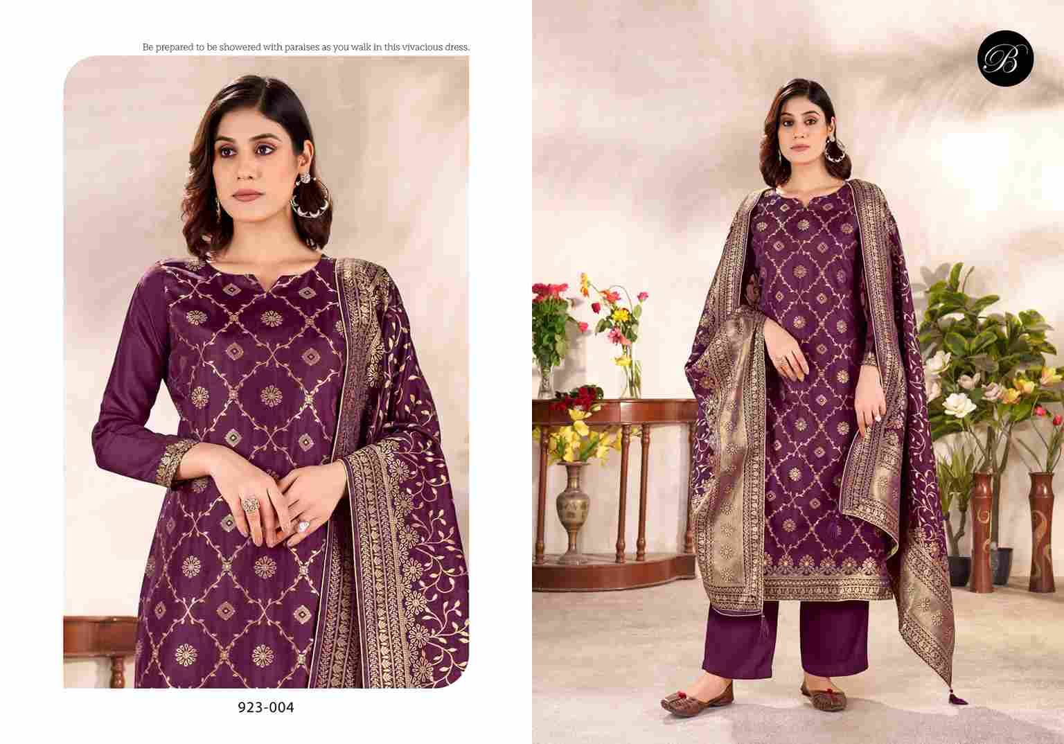 Rumi By Belliza 923-001 To 923-004 Series Beautiful Stylish Festive Suits Fancy Colorful Casual Wear & Ethnic Wear & Ready To Wear Pure Viscose Silk Jacquard Print Dresses At Wholesale Price