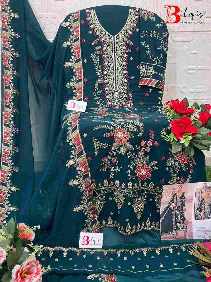 Bilqis 243 Colours By Bilqis 243-A To 243-E Series Beautiful Pakistani Suits Stylish Fancy Colorful Party Wear & Occasional Wear Faux Georegtte Embroidery Dresses At Wholesale Price