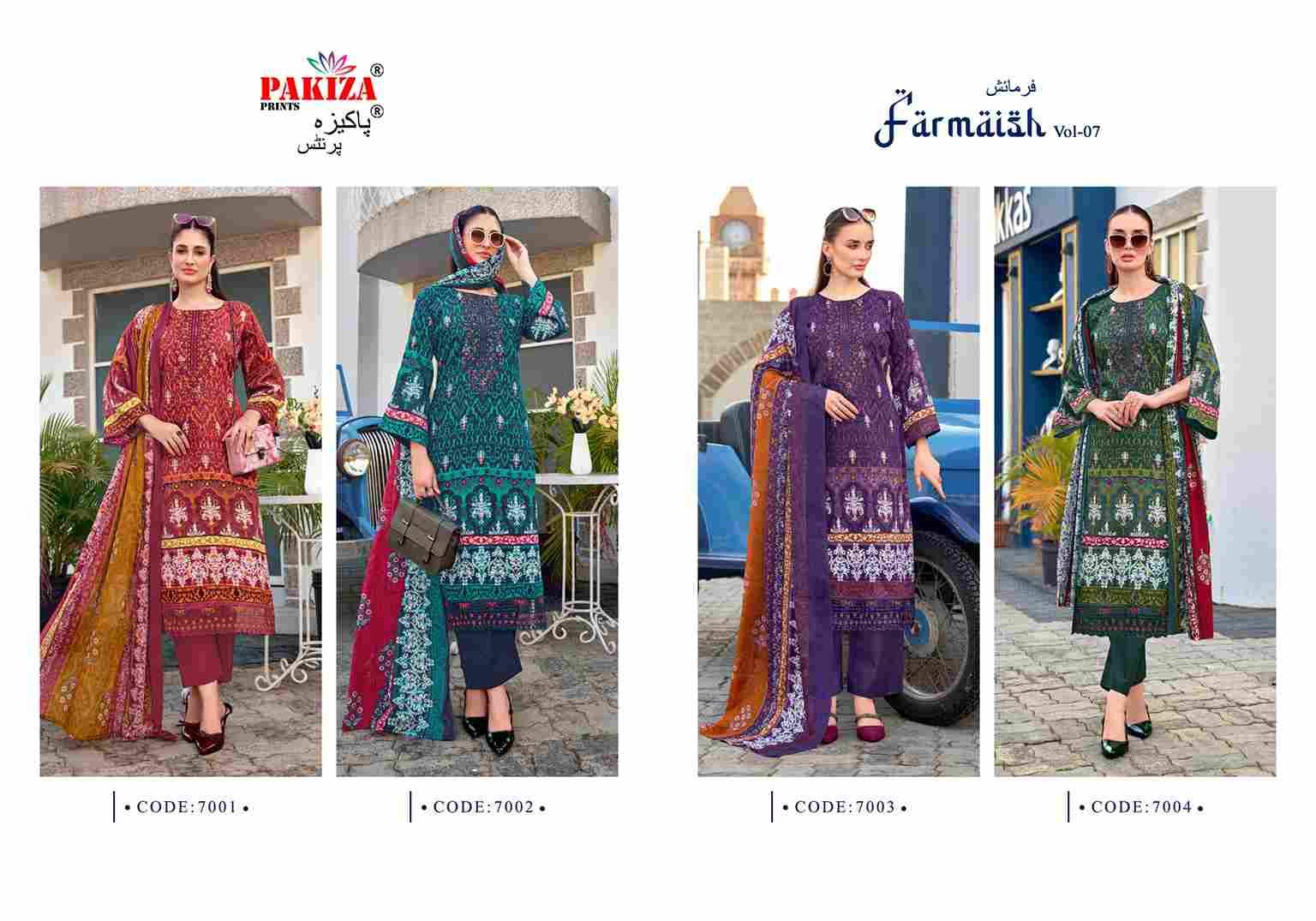 Farmaish Vol-7 By Pakiza Prints 7001 To 7004 Series Beautiful Festive Suits Stylish Fancy Colorful Party Wear & Occasional Wear Jam Satin Print Dresses At Wholesale Price