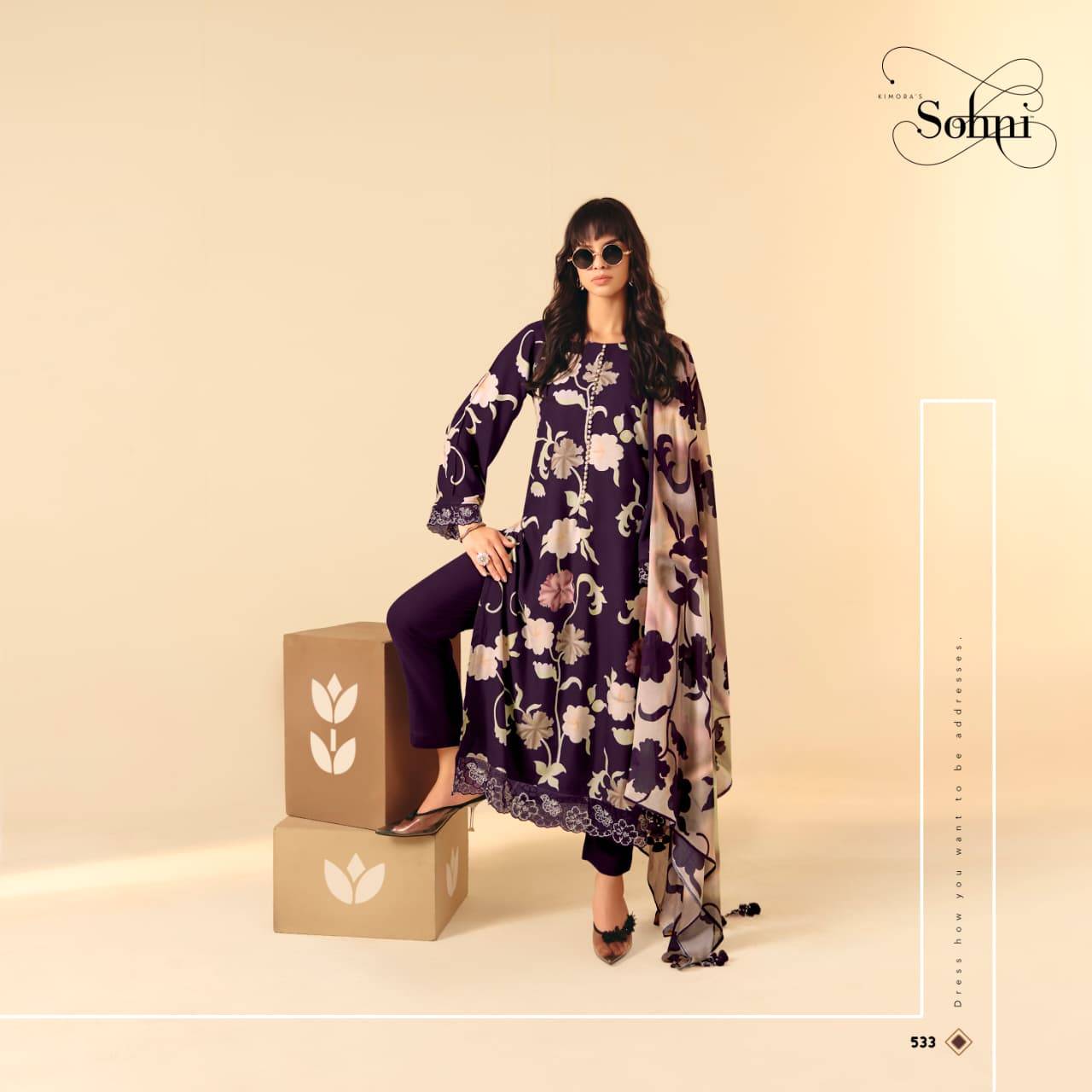 Fusion By Sohni 531 To 534 Series Beautiful Suits Colorful Stylish Fancy Casual Wear & Ethnic Wear Pure Muslin Dresses At Wholesale Price