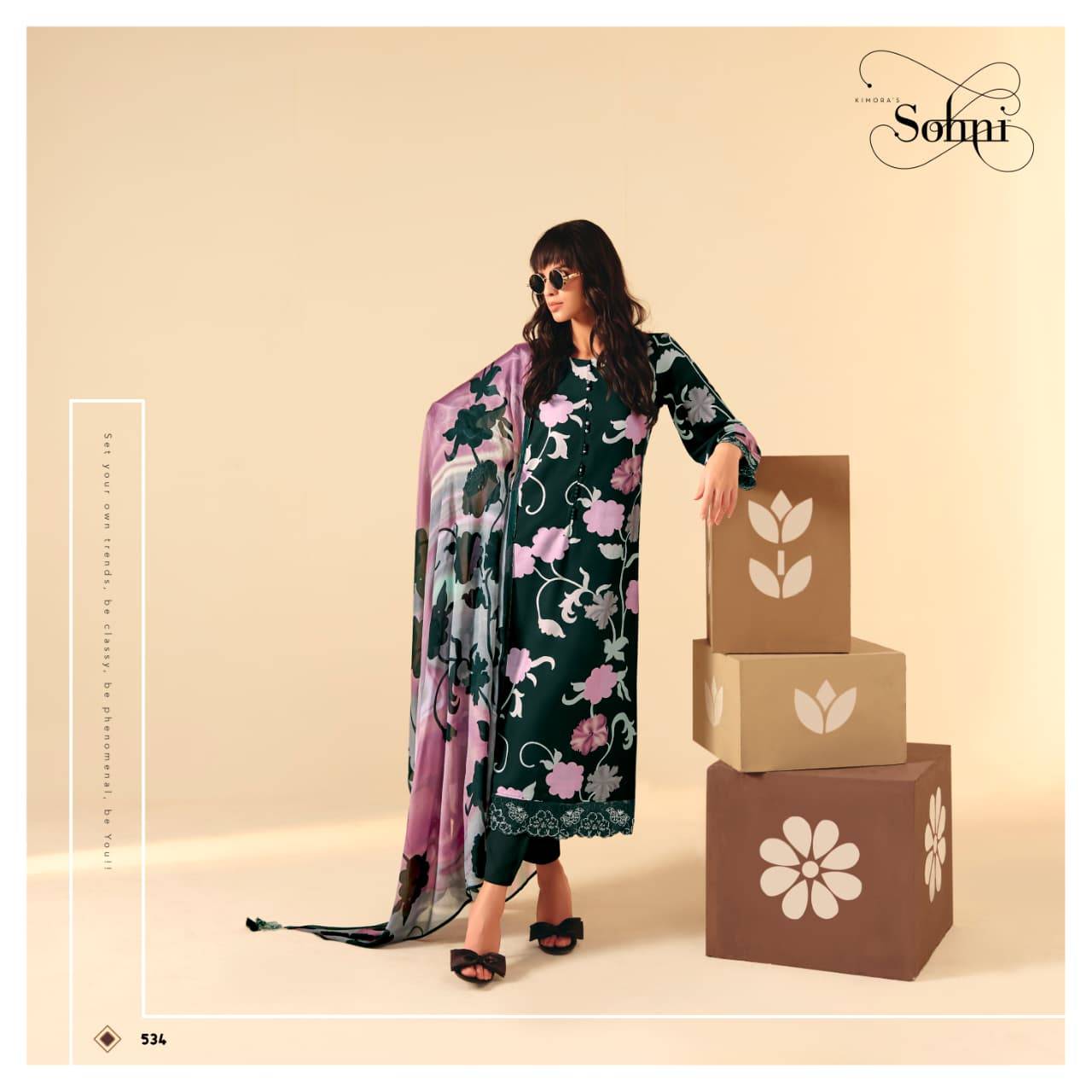 Fusion By Sohni 531 To 534 Series Beautiful Suits Colorful Stylish Fancy Casual Wear & Ethnic Wear Pure Muslin Dresses At Wholesale Price
