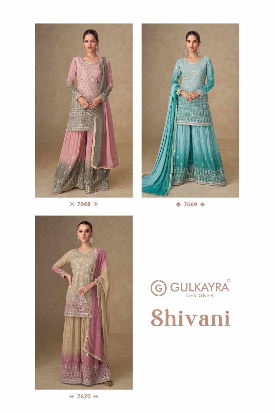 Shivani By Gulkayra Designer 7668 To 7670 Series Beautiful Festive Suits Colorful Stylish Fancy Casual Wear & Ethnic Wear Georgette Dresses At Wholesale Price