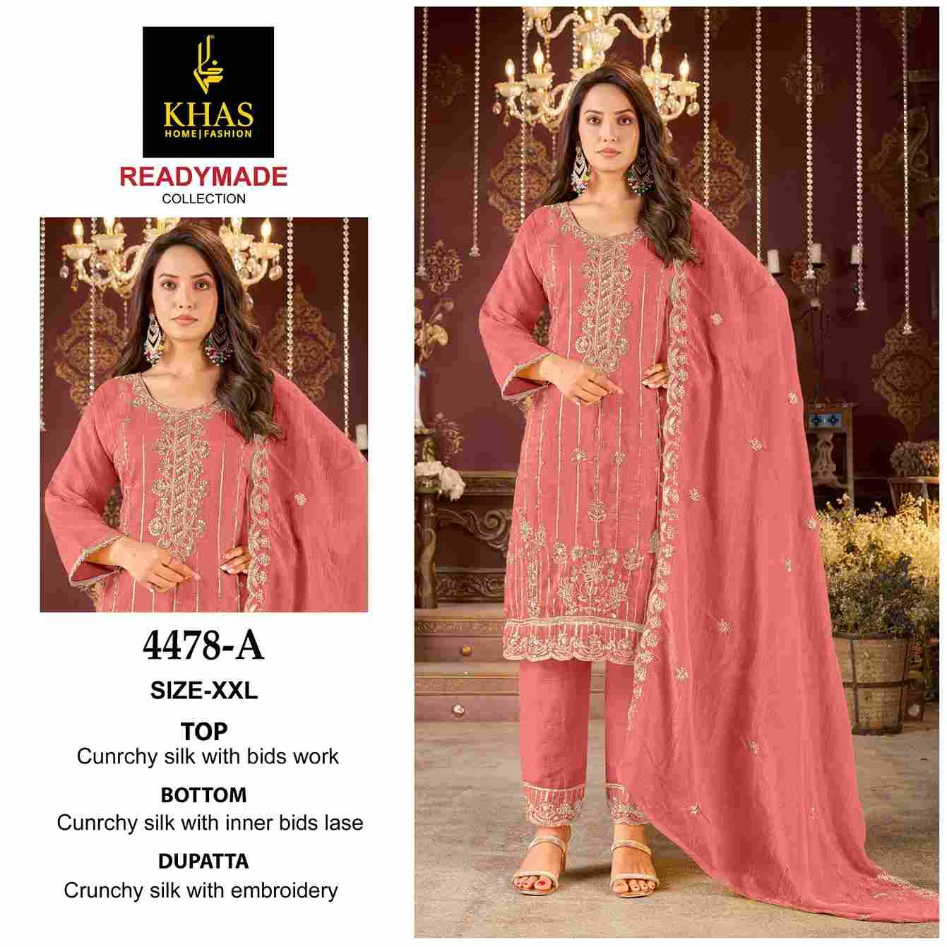 Khas 4478 Colours By Khas 4478-A To 4478-D Series Beautiful Pakistani Suits Colorful Stylish Fancy Casual Wear & Ethnic Wear Heavy Silk Dresses At Wholesale Price
