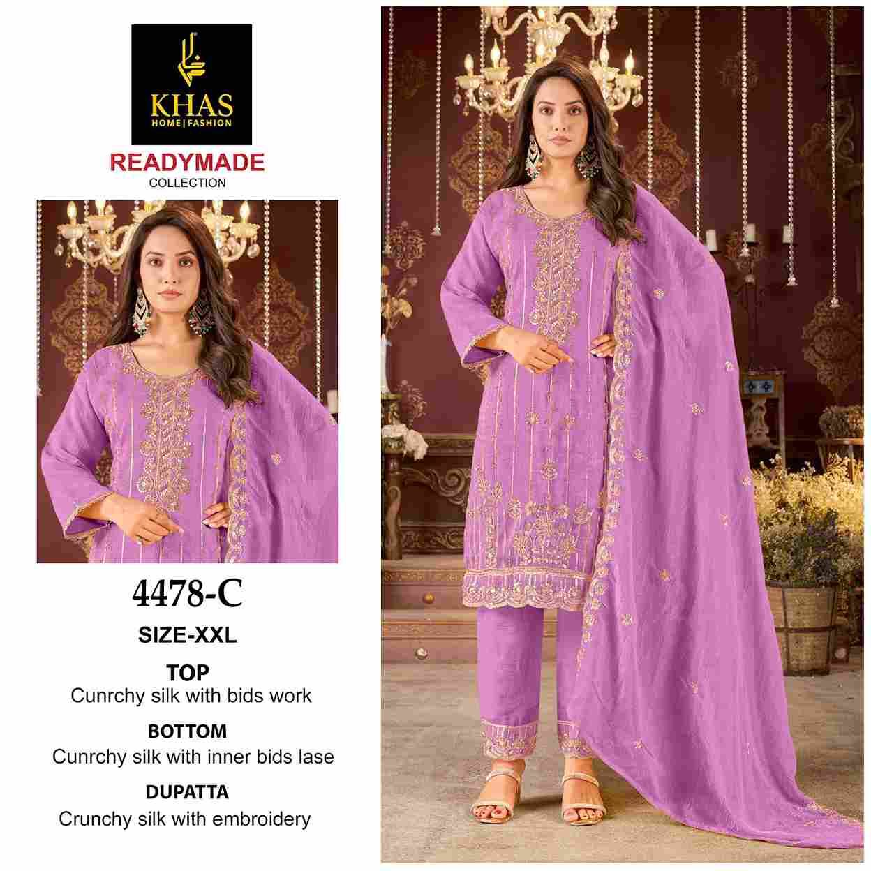 Khas 4478 Colours By Khas 4478-A To 4478-D Series Beautiful Pakistani Suits Colorful Stylish Fancy Casual Wear & Ethnic Wear Heavy Silk Dresses At Wholesale Price
