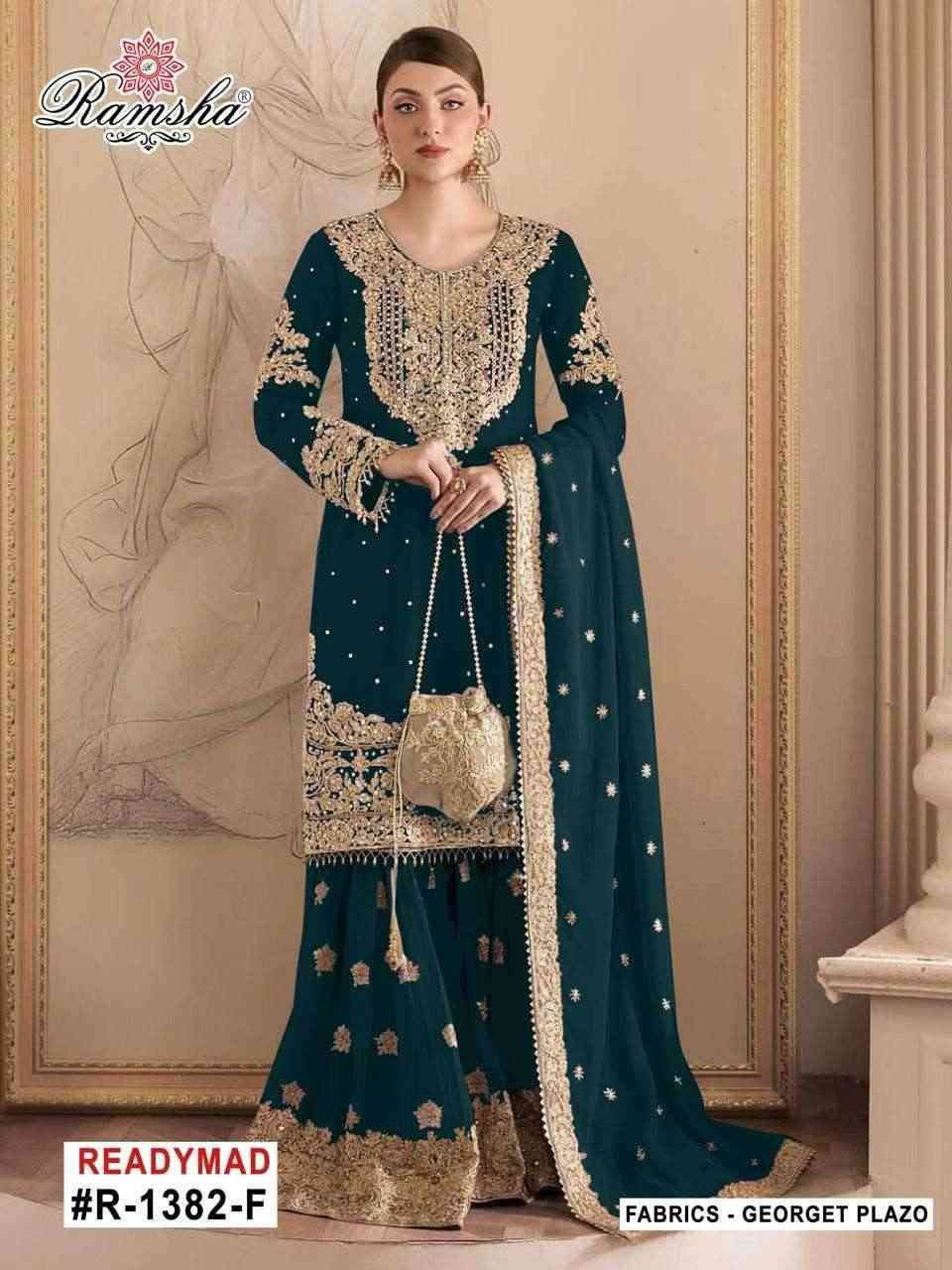 Ramsha 1382 Colours Vol-2 By Ramsha 1382-E To 1382-H Series Designer Pakistani Suits Beautiful Fancy Colorful Stylish Party Wear & Occasional Wear Georgette Embroidered Dresses At Wholesale Price