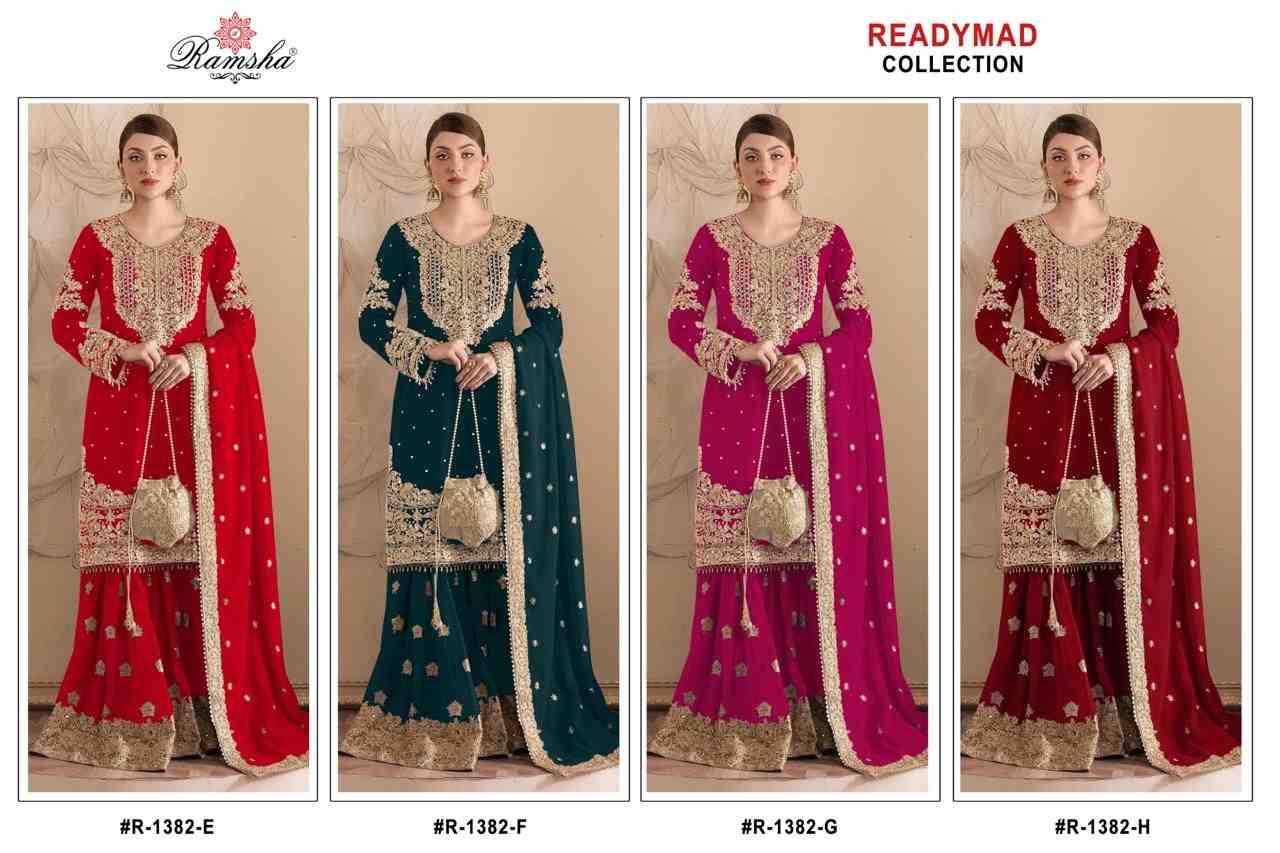 Ramsha 1382 Colours Vol-2 By Ramsha 1382-E To 1382-H Series Designer Pakistani Suits Beautiful Fancy Colorful Stylish Party Wear & Occasional Wear Georgette Embroidered Dresses At Wholesale Price