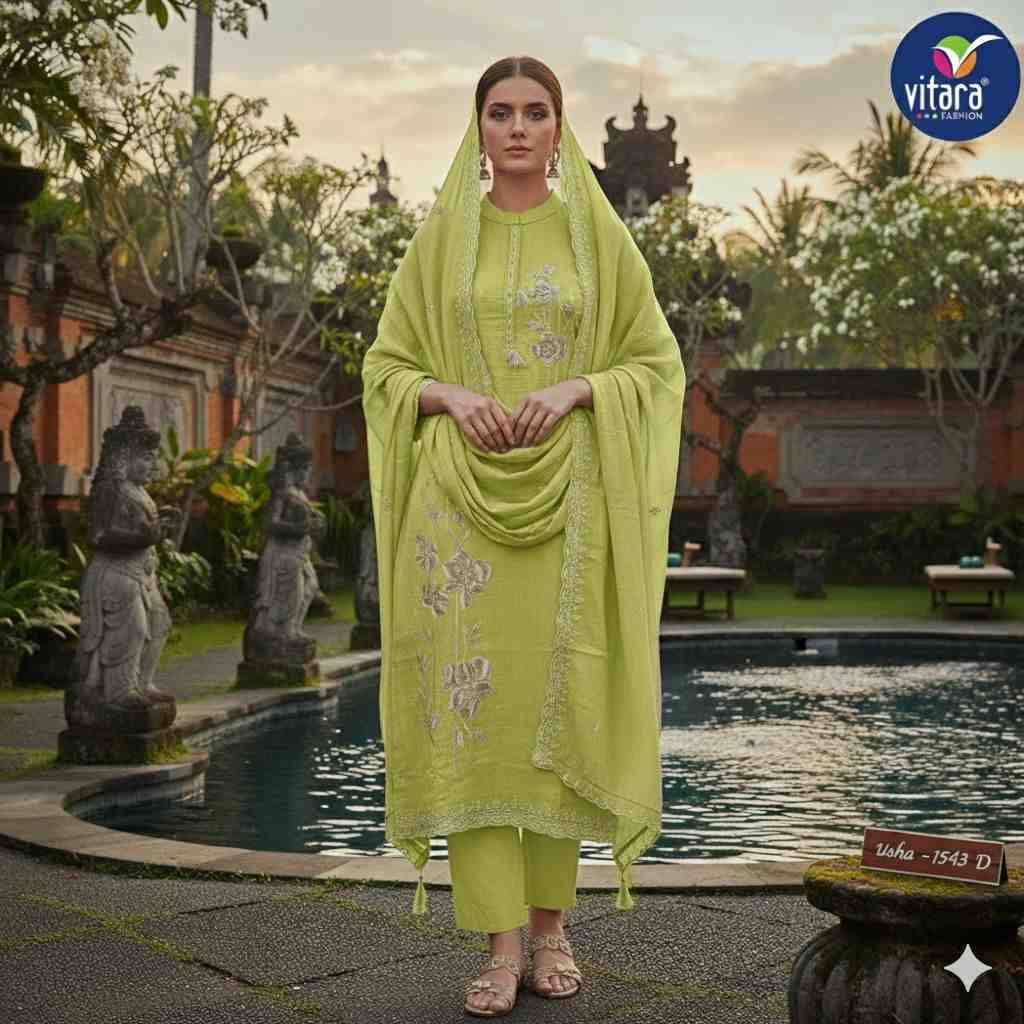 Usha By Vitara 1543-A To 1543-D Series Designer Stylish Fancy Colorful Beautiful Party Wear & Ethnic Wear Collection Mal Chanderi Dresses At Wholesale Price