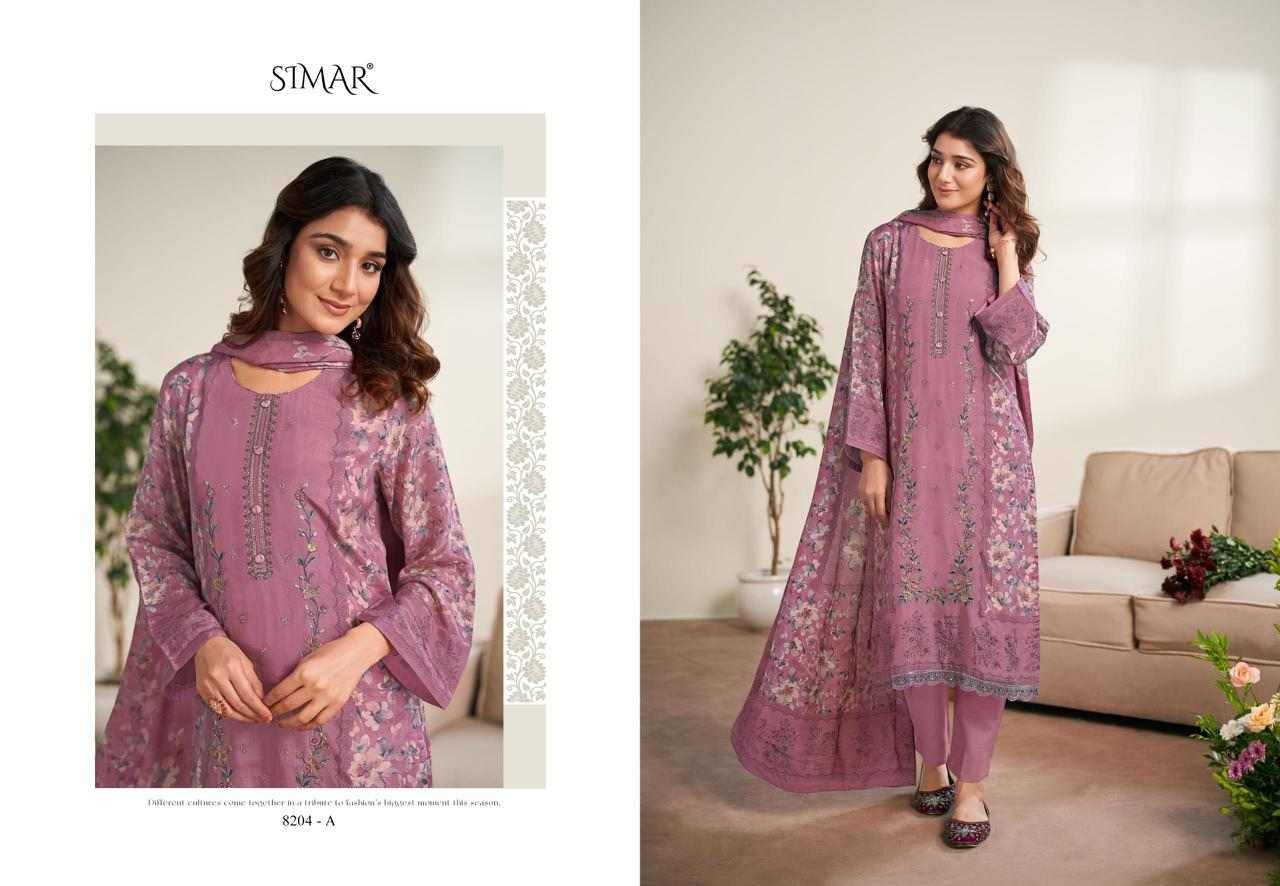 Ruvya By Simar 8204-A To 8204-D Series Beautiful Festive Suits Colorful Stylish Fancy Casual Wear & Ethnic Wear Premium Viscose Muslin Dresses At Wholesale Price