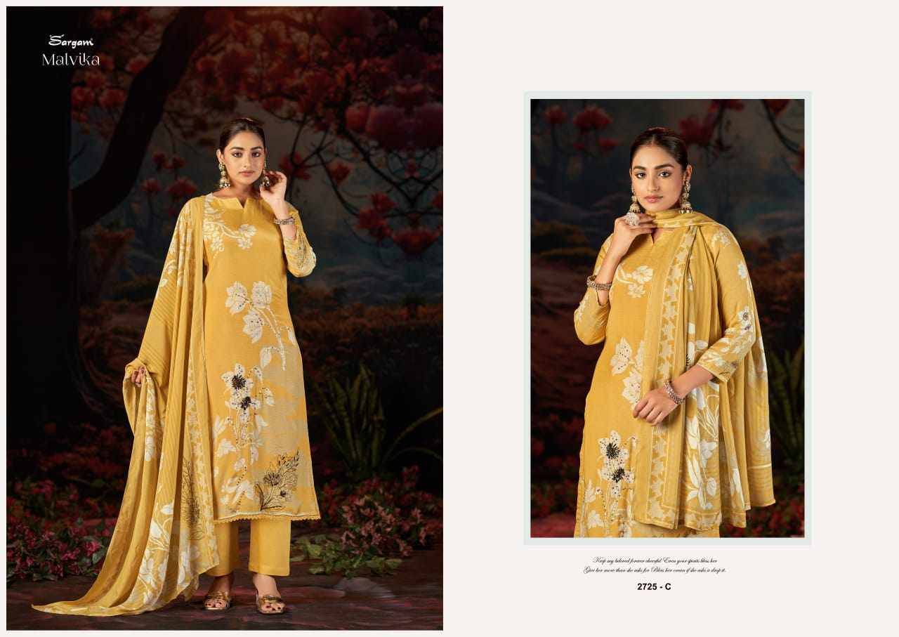 Malvika By Sargam Prints 2725-A To 2725-D Series Beautiful Festive Suits Stylish Fancy Colorful Casual Wear & Ethnic Wear Pure Muslin Dresses At Wholesale Price