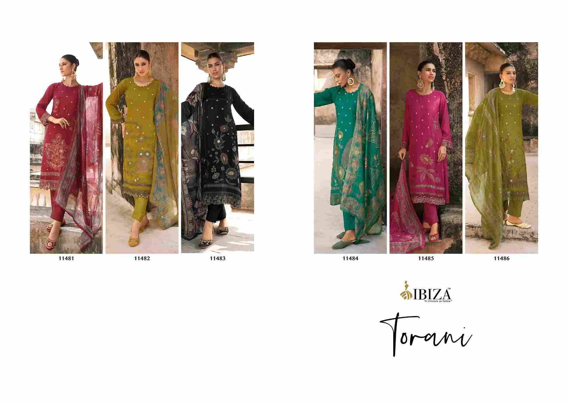 Torani By Ibiza 11481 To 11486 Series Beautiful Festive Suits Colorful Stylish Fancy Casual Wear & Ethnic Wear Pure Bemberg Muslin Jacquard Dresses At Wholesale Price