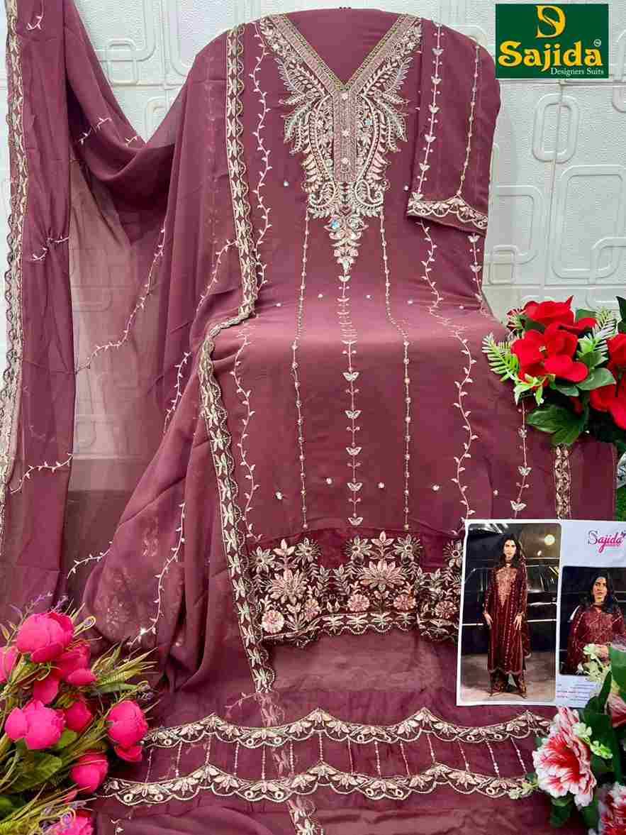 Alaya Vol-9 By Sajida Designer Suit Beautiful Pakistani Suits Colorful Stylish Fancy Casual Wear & Ethnic Wear Faux Georgette Embroidered Dresses At Wholesale Price